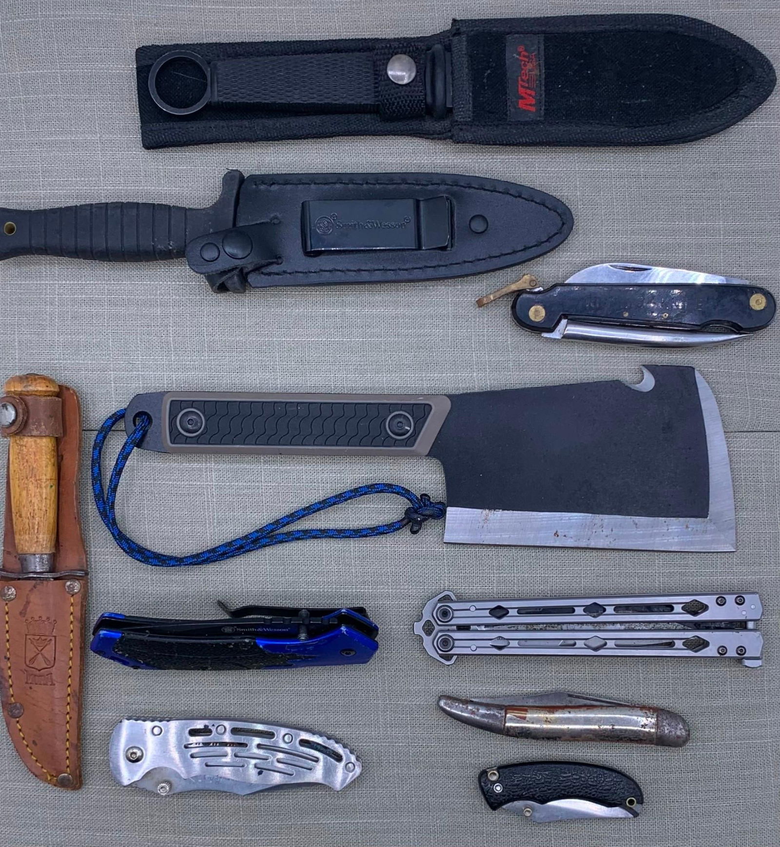 10 pc Vintage Knife, Hatchet, Dagger, Butterfly, Collection (1 of 6)