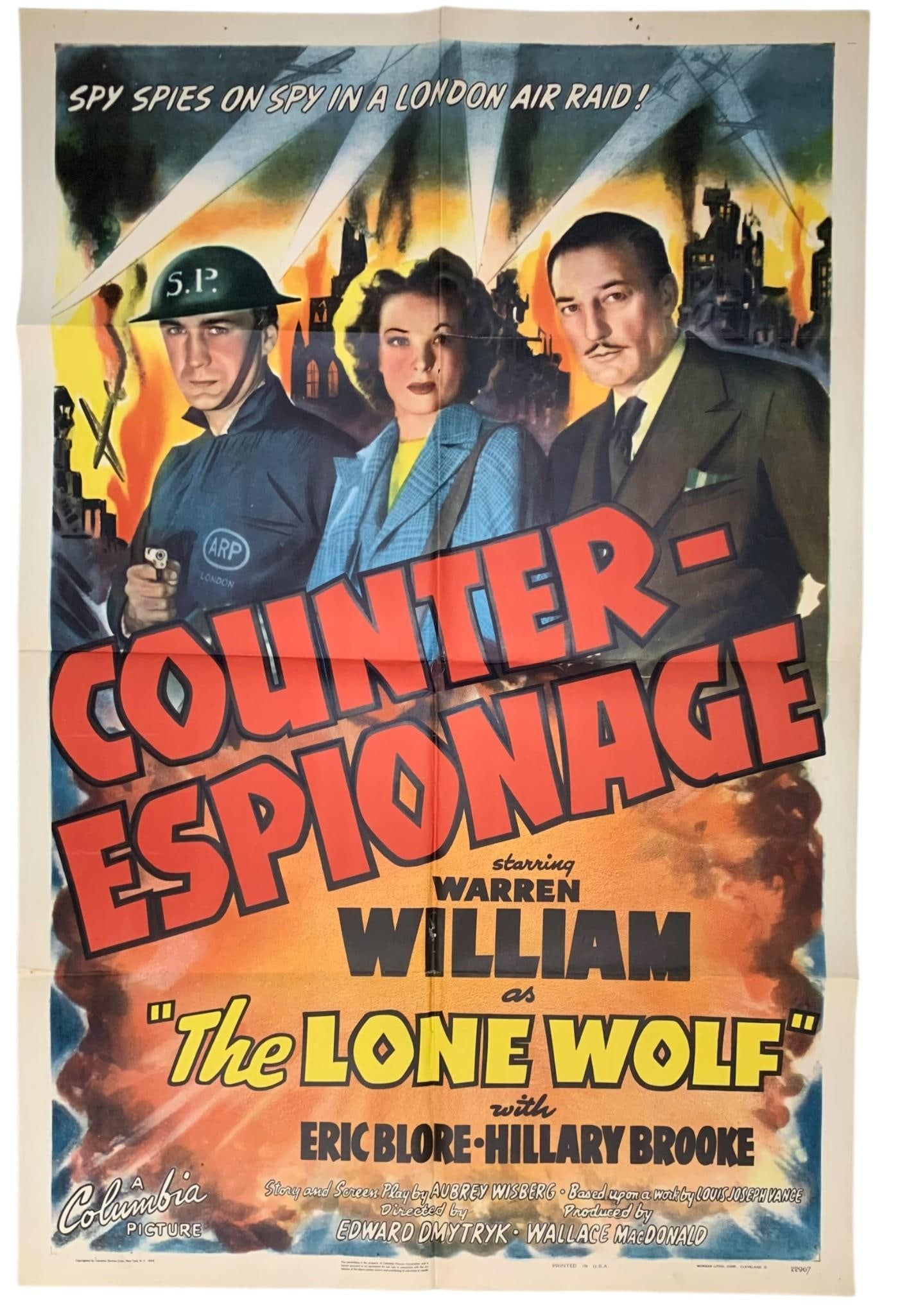 Original 1942 Columbia Pictures COUNTER-ESPIONAGE Vintage Theater Movie Poster (1 of 7)