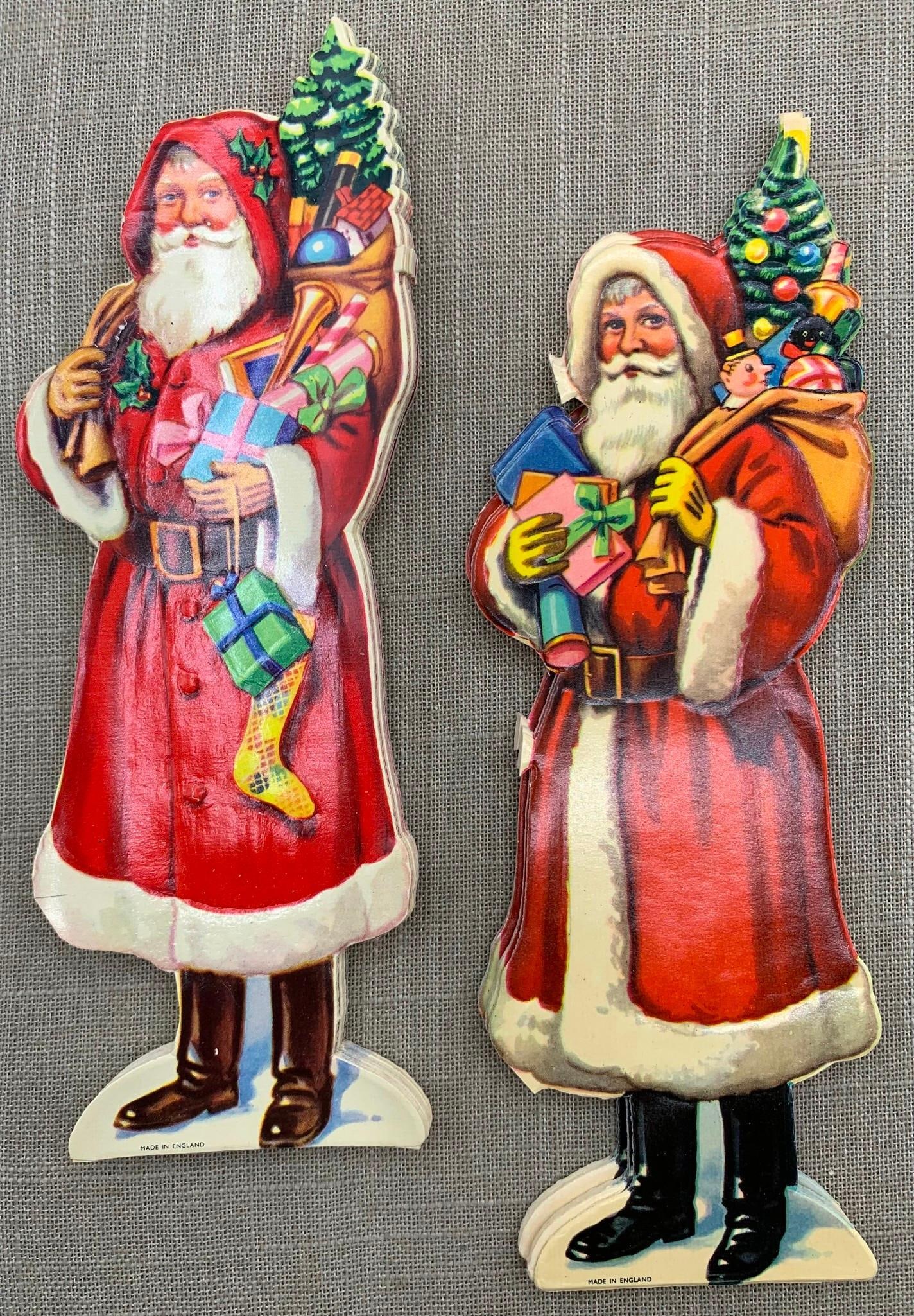 94 NOS Made in England Vintage Santa Claus Die Cut Christmas Holiday Paper Scrap Figures (1 of 8)