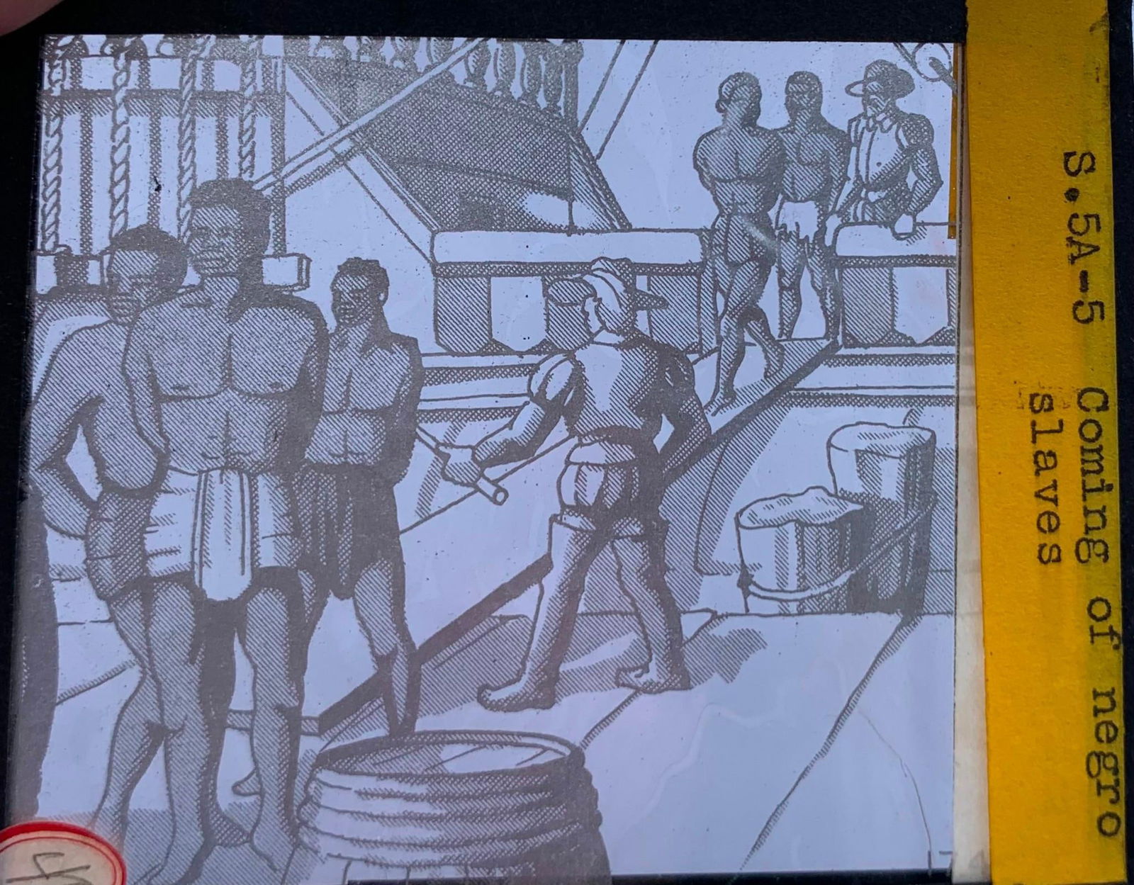 45 pc Antique American HISTORY Early Glass School Magic Lantern Slides: Black and White photographs and drawings, 4" x 3 1/4" glass slides with typed paper labels, 10" x 5" x 4 3/4" old wood case with age to the wood, oxidation to the metal hardware.