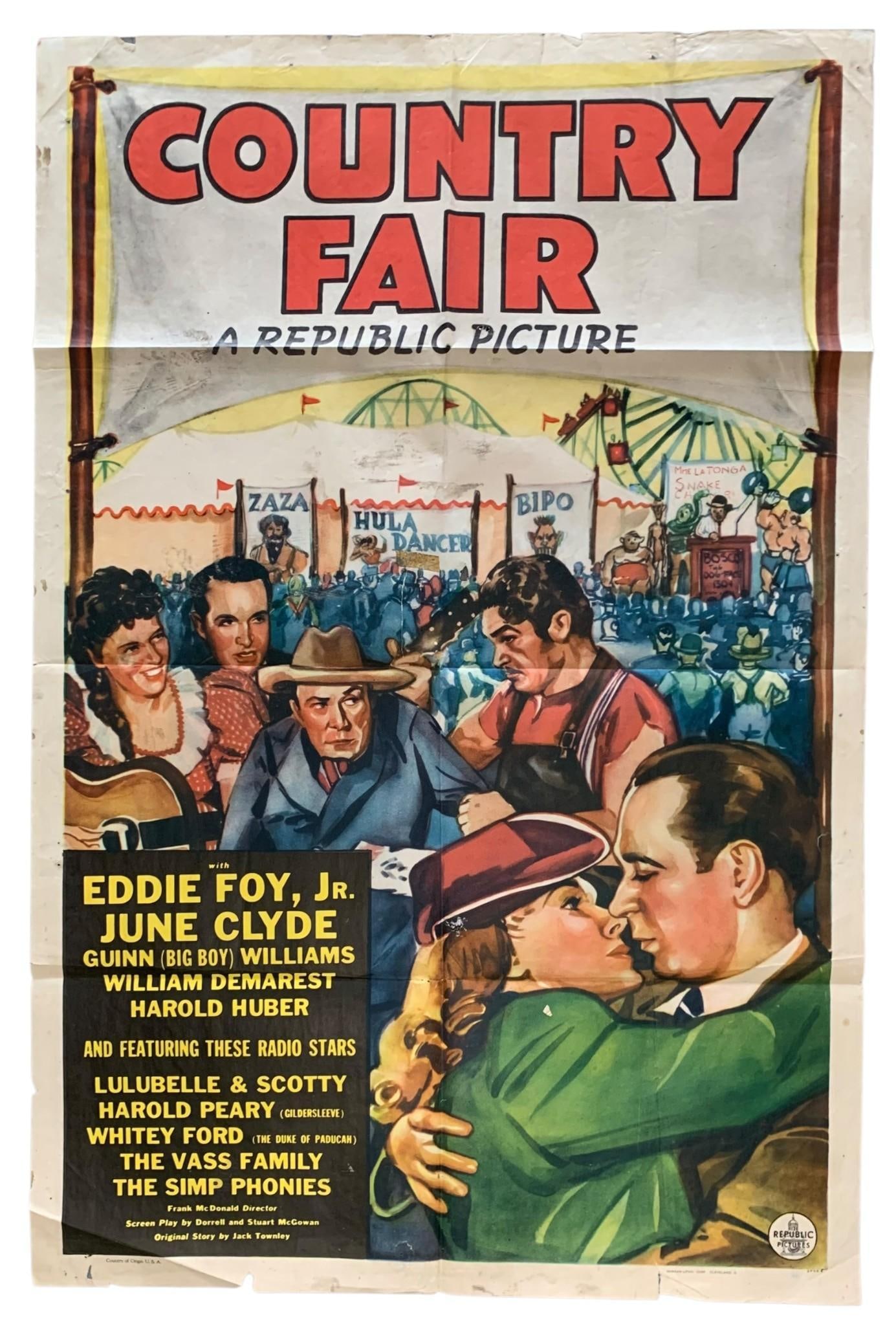 Original 1941 Republic Pictures COUNTRY FAIR Vintage Theater Movie Poster (1 of 7)