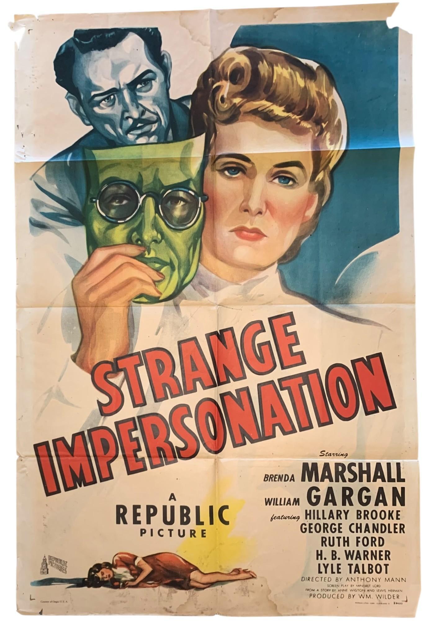 2 Original 1942 CADETS ON PARADE and 1946 STRANGE IMPERSONATION Vintage Theater Movie Posters (1 of 12)