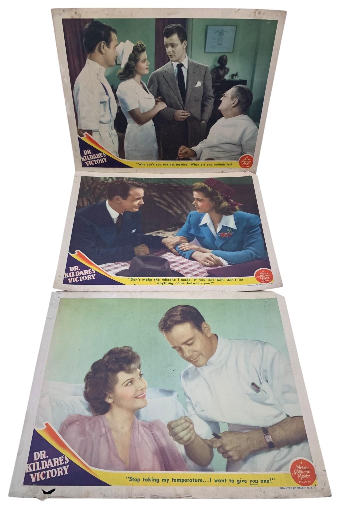 6 pc 1942 Metro-Goldwyn Mayer DR. KILDARE'S VICTORY Theater Lobby Card Movie Advertising Posters (1 of 4)