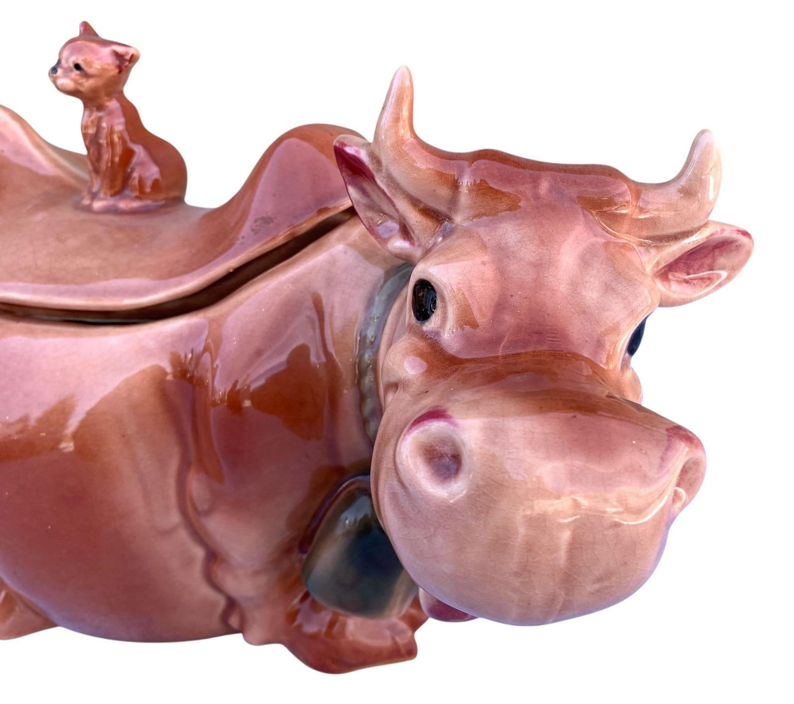 Mid Century Brush McCoy Vintage Cow with Kitten Cookie Jar (1 of 9)