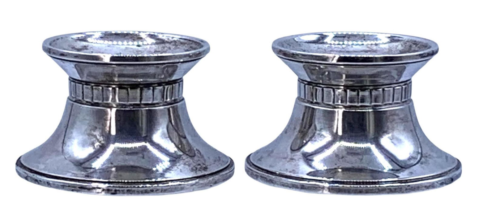 Pair WALLACE Sterling Silver 4499 Modernist Candlesticks (1 of 10)