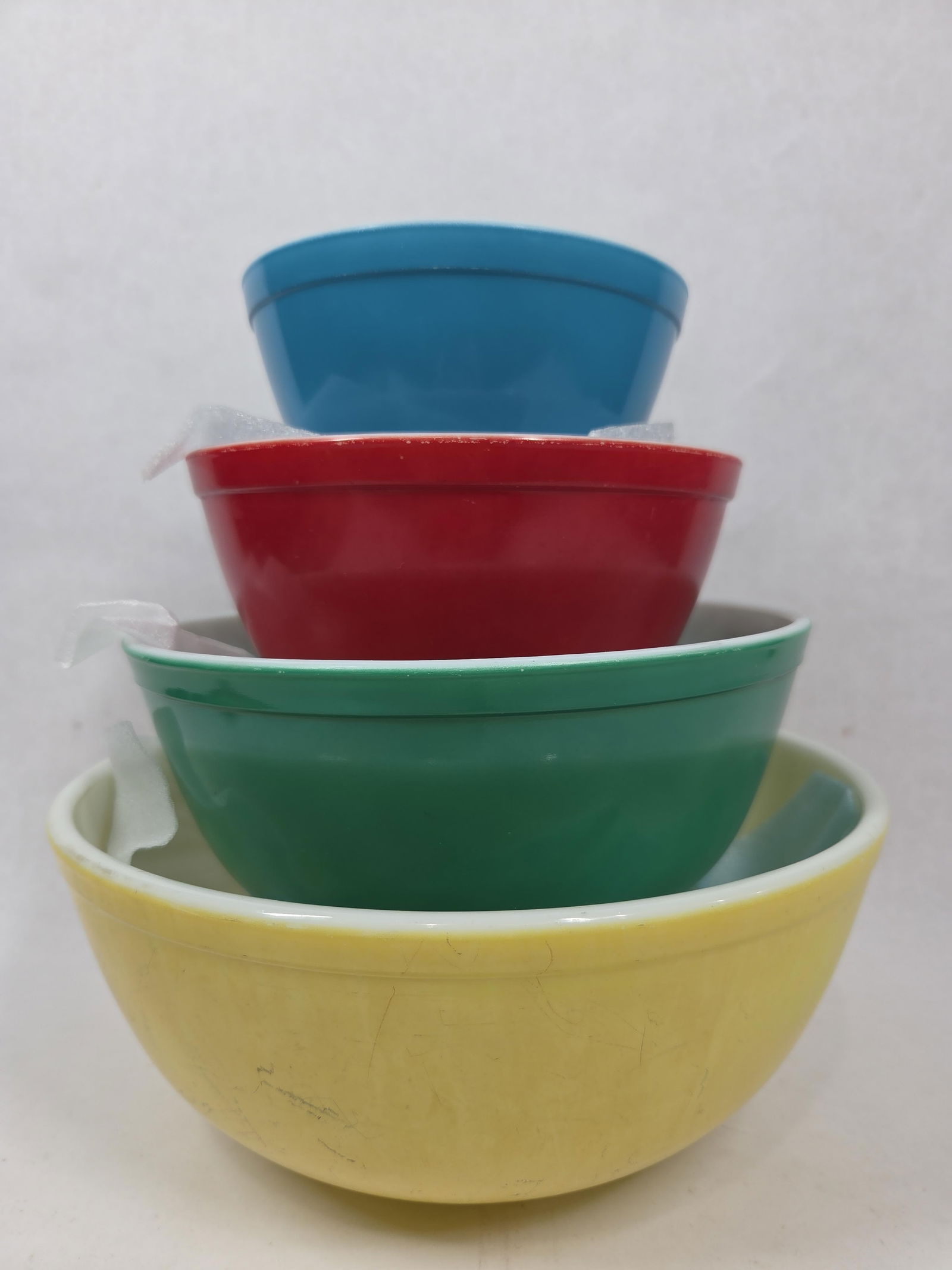 Vintage Pyrex Primary Color Nesting Mixing Bowl Set of 4 (1 of 10)