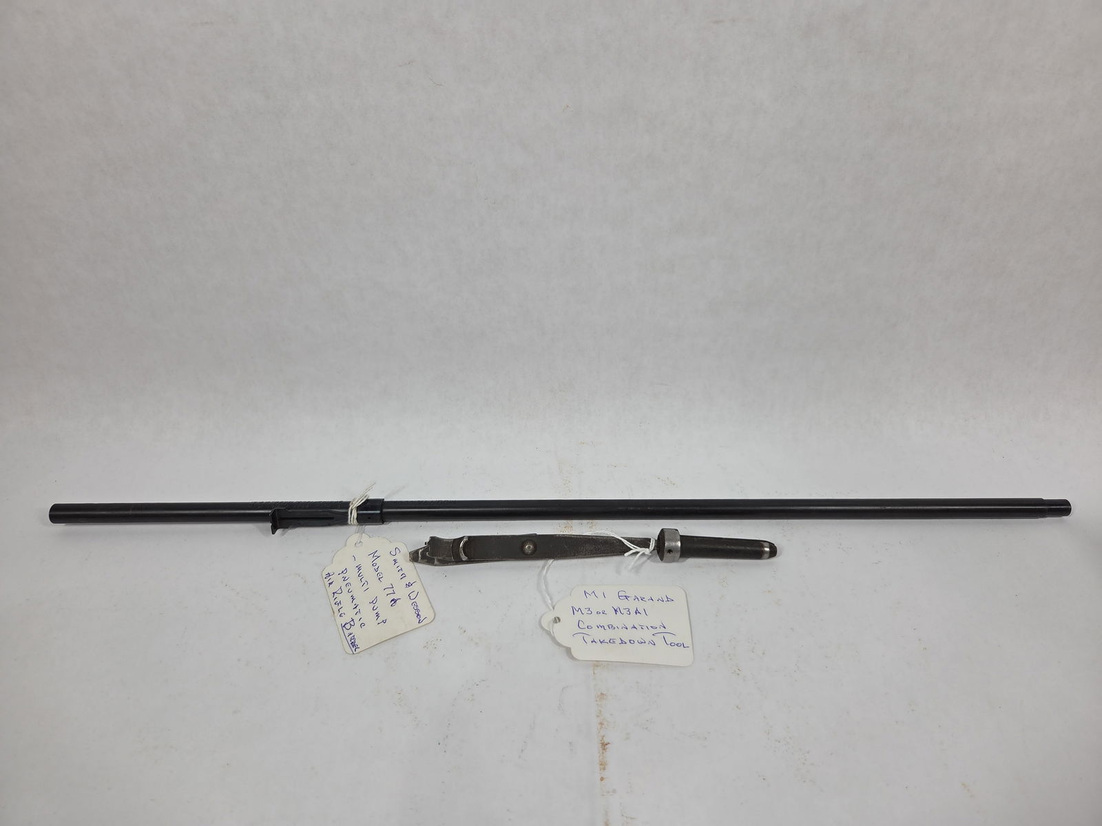 WW2 Takedown Tool and S&W Model 77A Barrel: Smith and Wesson model 77A barrel, 22 inches. 22 cal. MI Garand M3 or M3A1 Combination takedown tool.