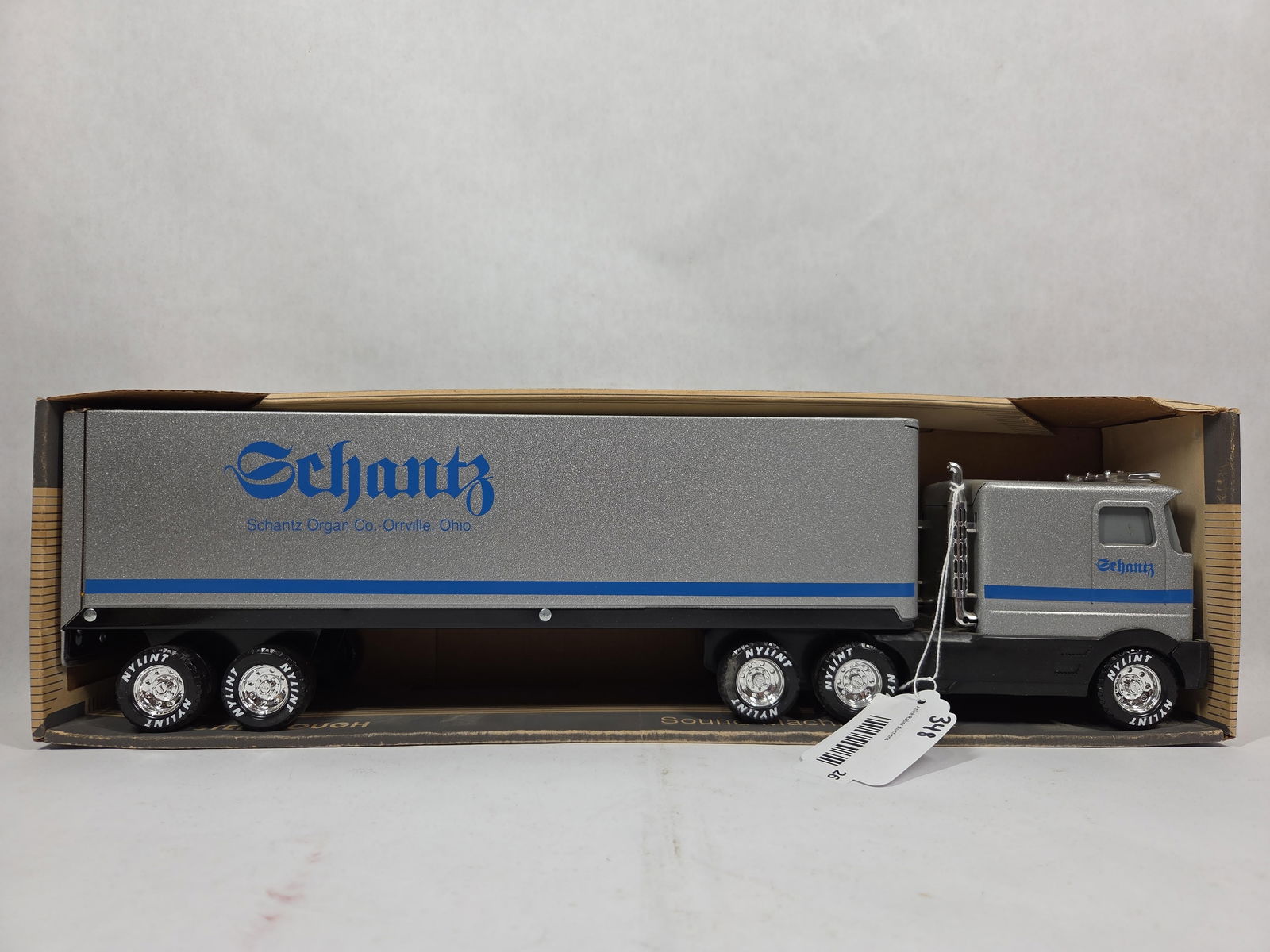 Nylint Vintage Pressed Steel Schantz Organ Co. Advertising Sound Machine Semi Truck and Trailer: NOS? Stock no. 9126Z
