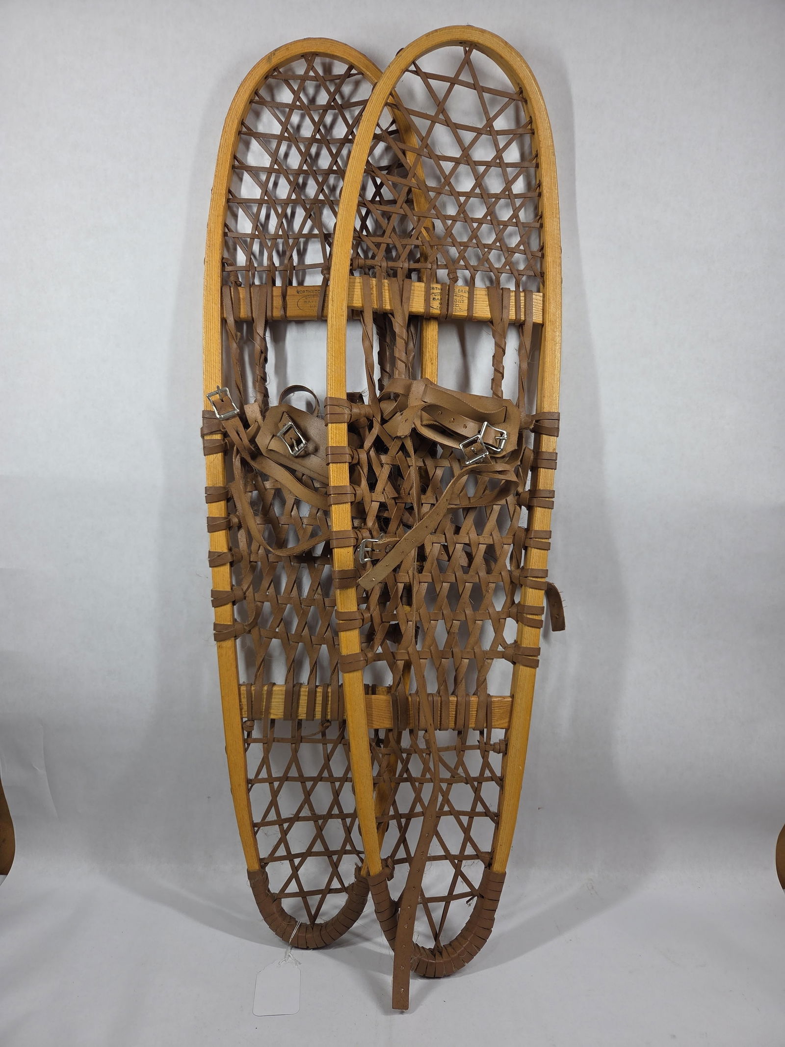 Northwood Brand Bear Paw Style Snow Shoes w/ Leather Bindings: Good overall Condition 38 in.