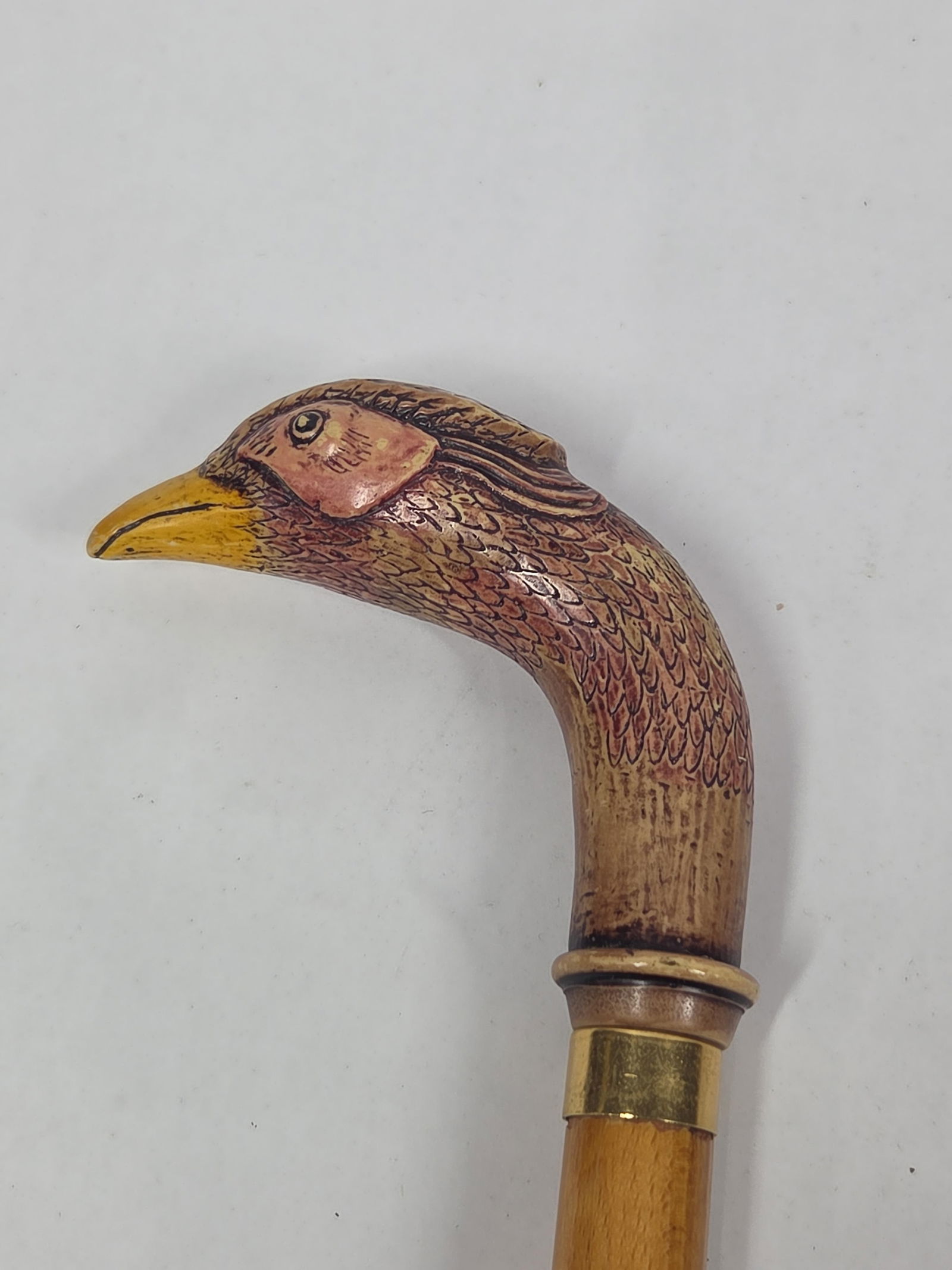 Hand Carved and Painted Pheasant Cane Walking Stick: Great hand craftsmanship with great color as well