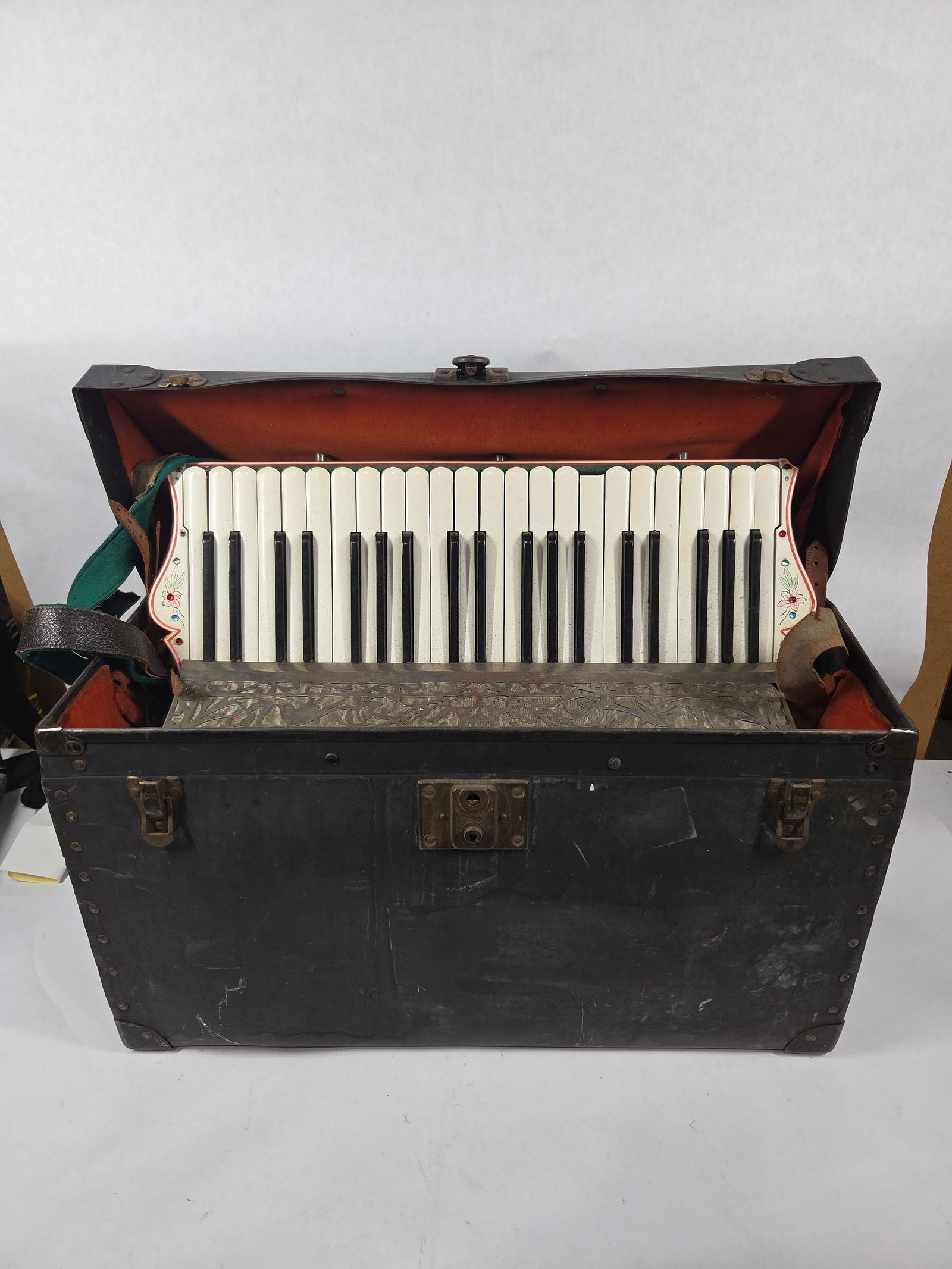Antique Royal Artist Accordian w/ Intricate Metal Grillwork, Decorative and Jewel Embellishments (1 of 6)