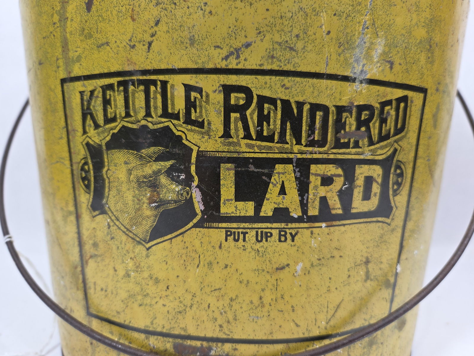 Early Kettle Renderd Lard Pail w/ Handle - 2