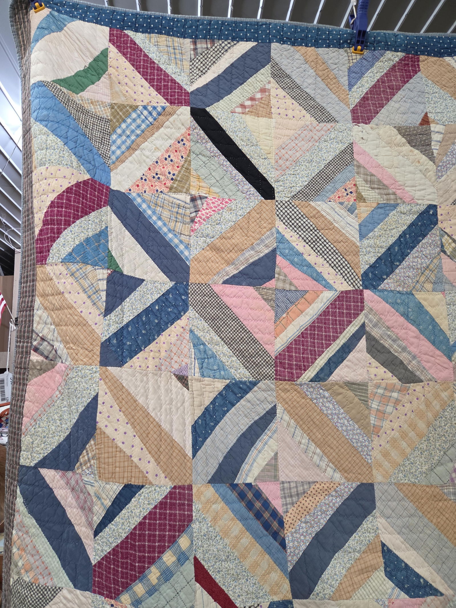 Hand Stitched Crazy Diamond Patchwork Quilt - 3