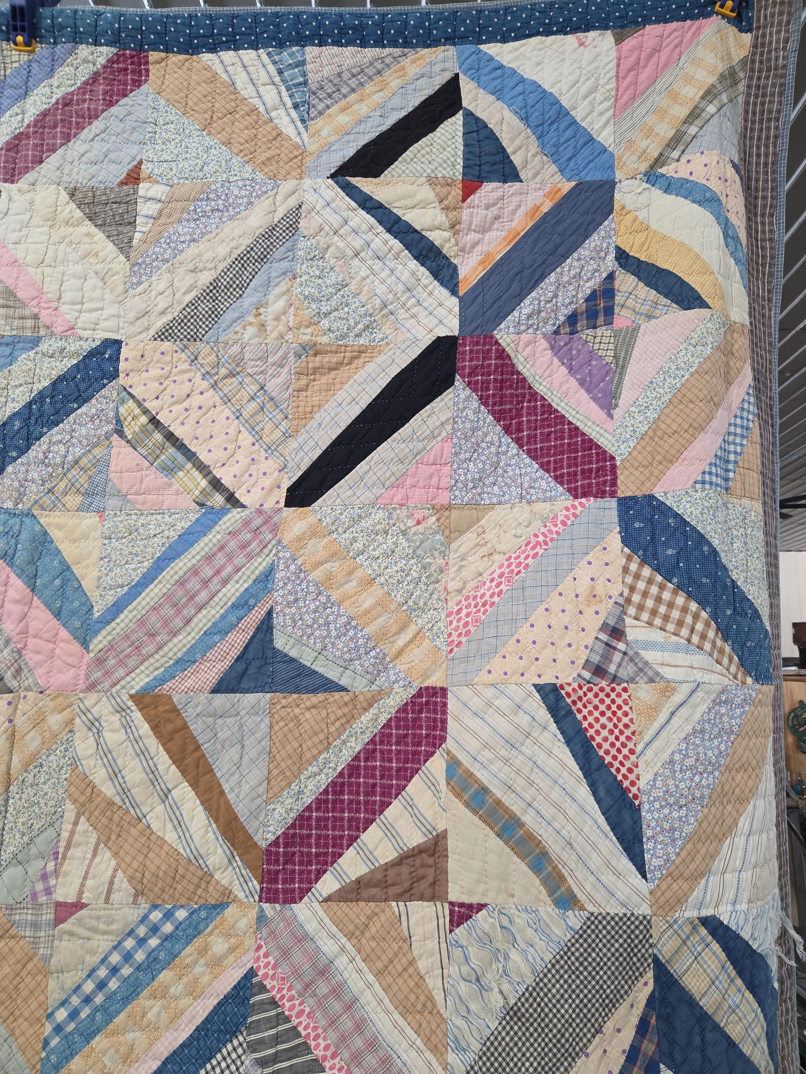 Hand Stitched Crazy Diamond Patchwork Quilt - 4