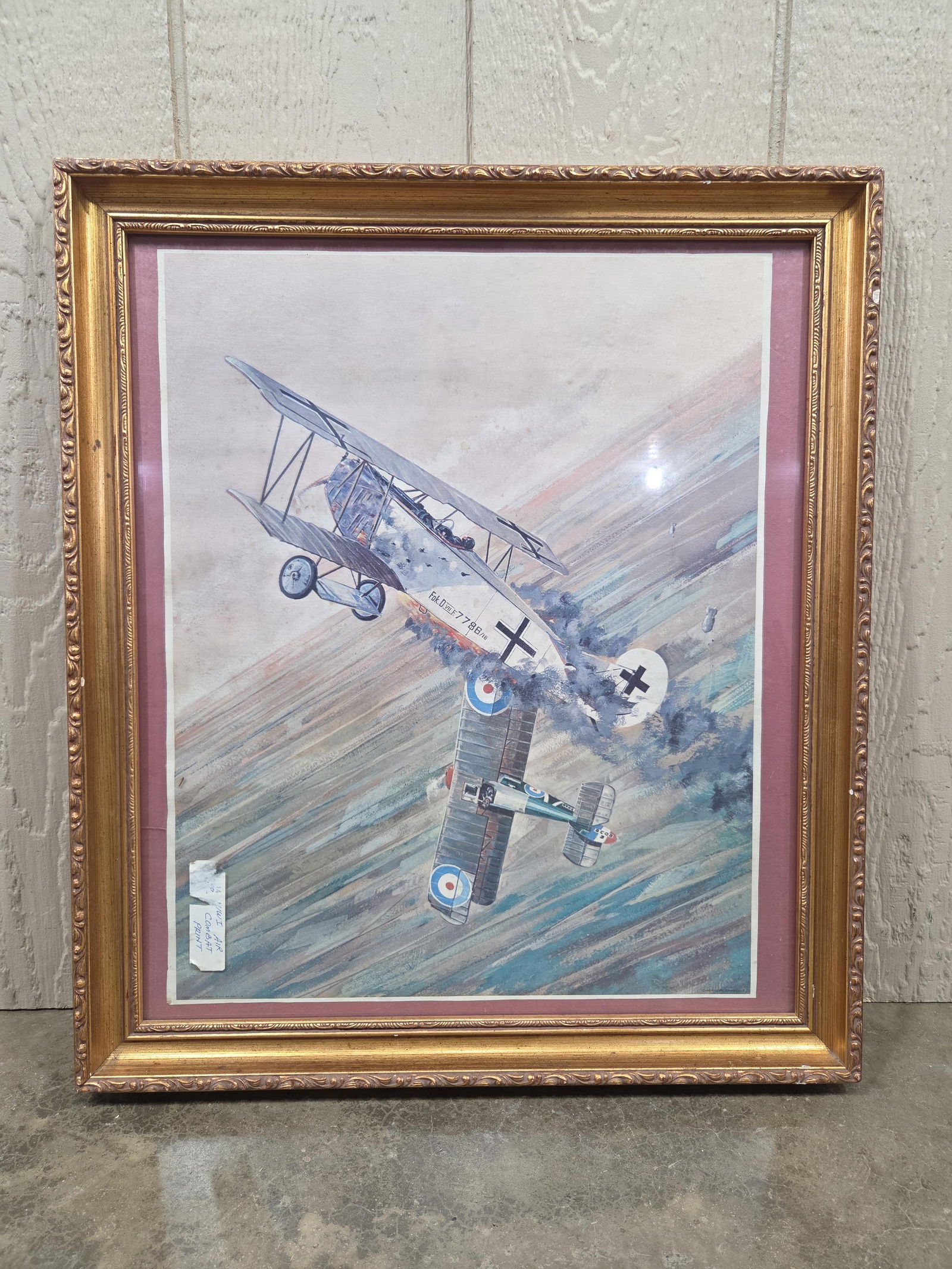 WW1 Air Combat Framed Print: A mid air collision with great color. 23.5x21