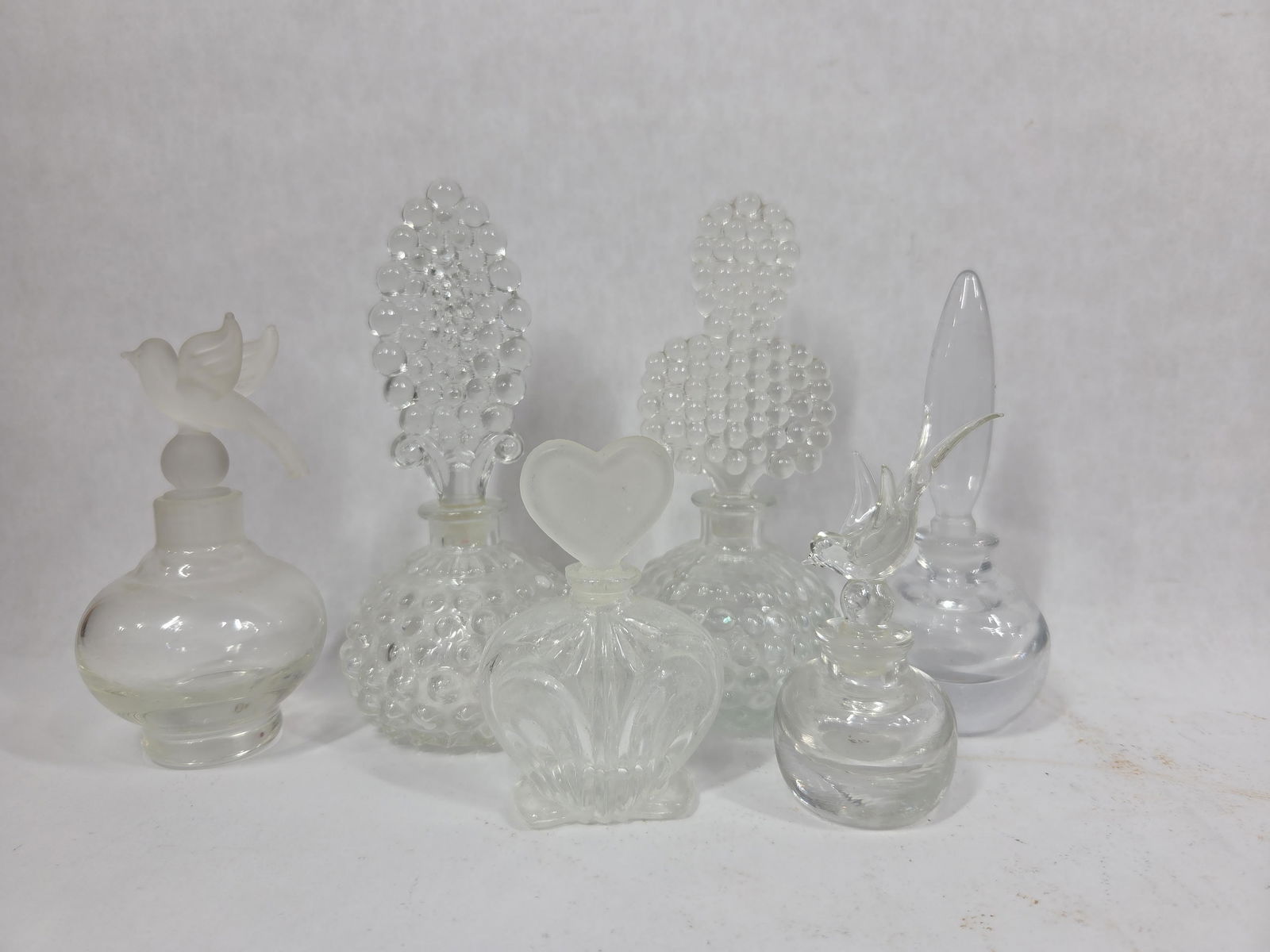 Satin & Crystal Glass Perfume Bottles & Toppers (1 of 7)