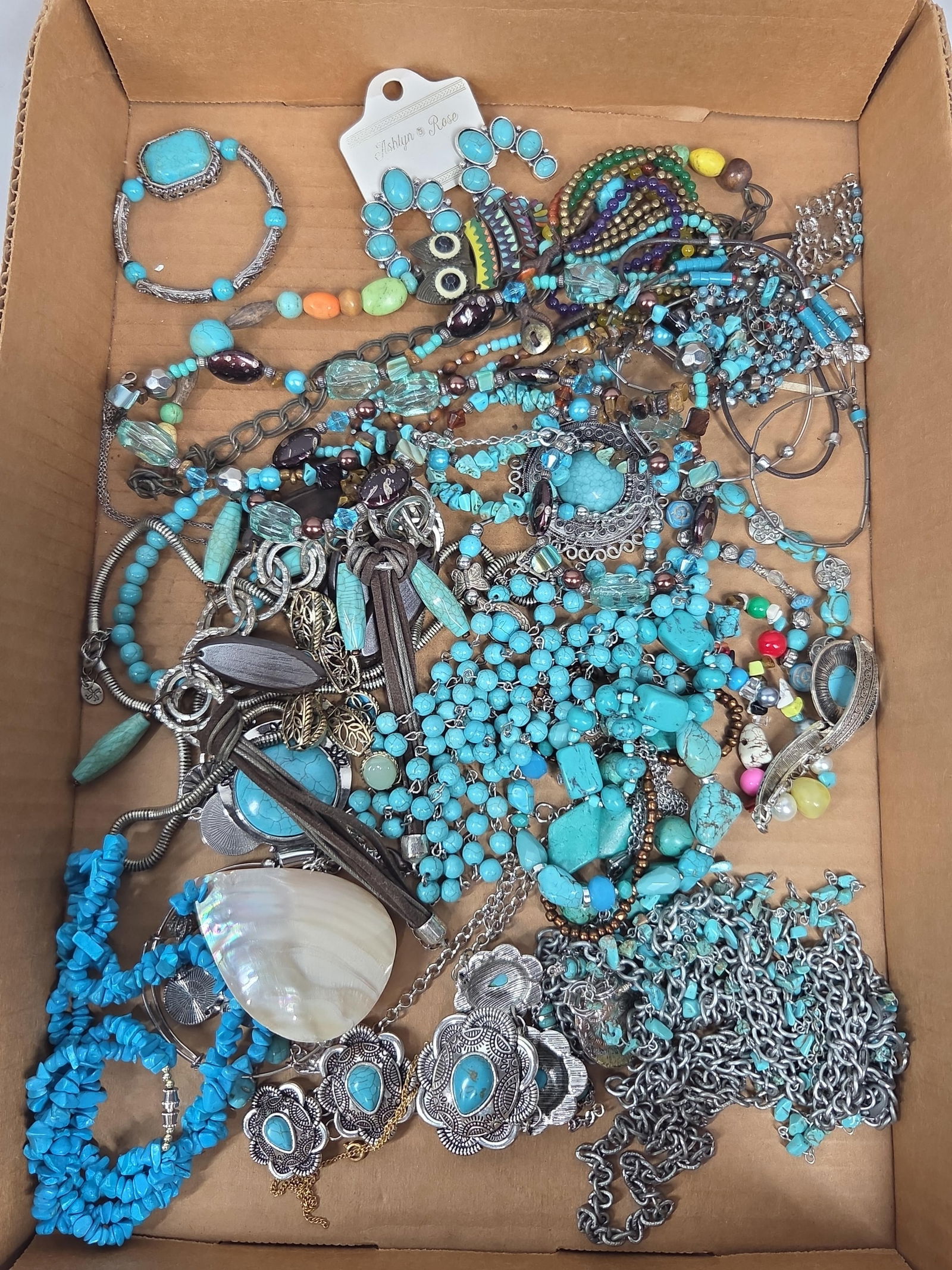 Teal, Turquoise and Multi Color Jewelry Lot Inc. Bracelets, Necklaces, Pendants and More (1 of 4)