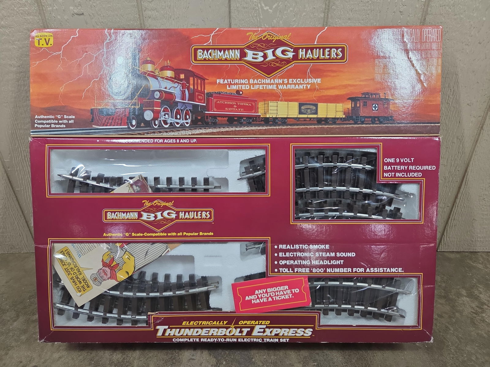 Bachman Big Haulers Electric G Scale Train Set In Box w/ Track: Set is complete and appears to be like new in original packaging showing wear to package