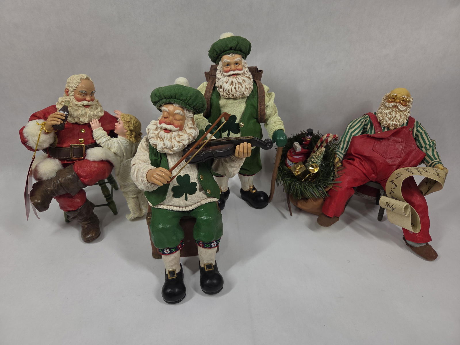 Possible Dreams Clothtique Holiday Figural Santa Collectibles Inc. 4 w/ One Coca-Cola (1 of 10)