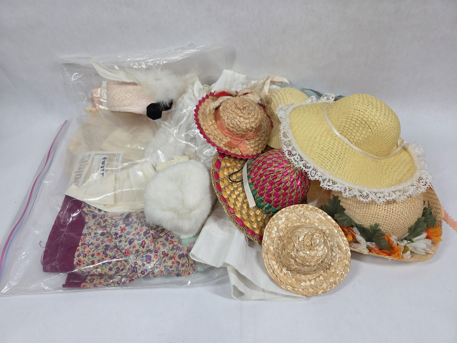Early Doll Clothing & Hats: Various sizes and patterns. All in good condition.