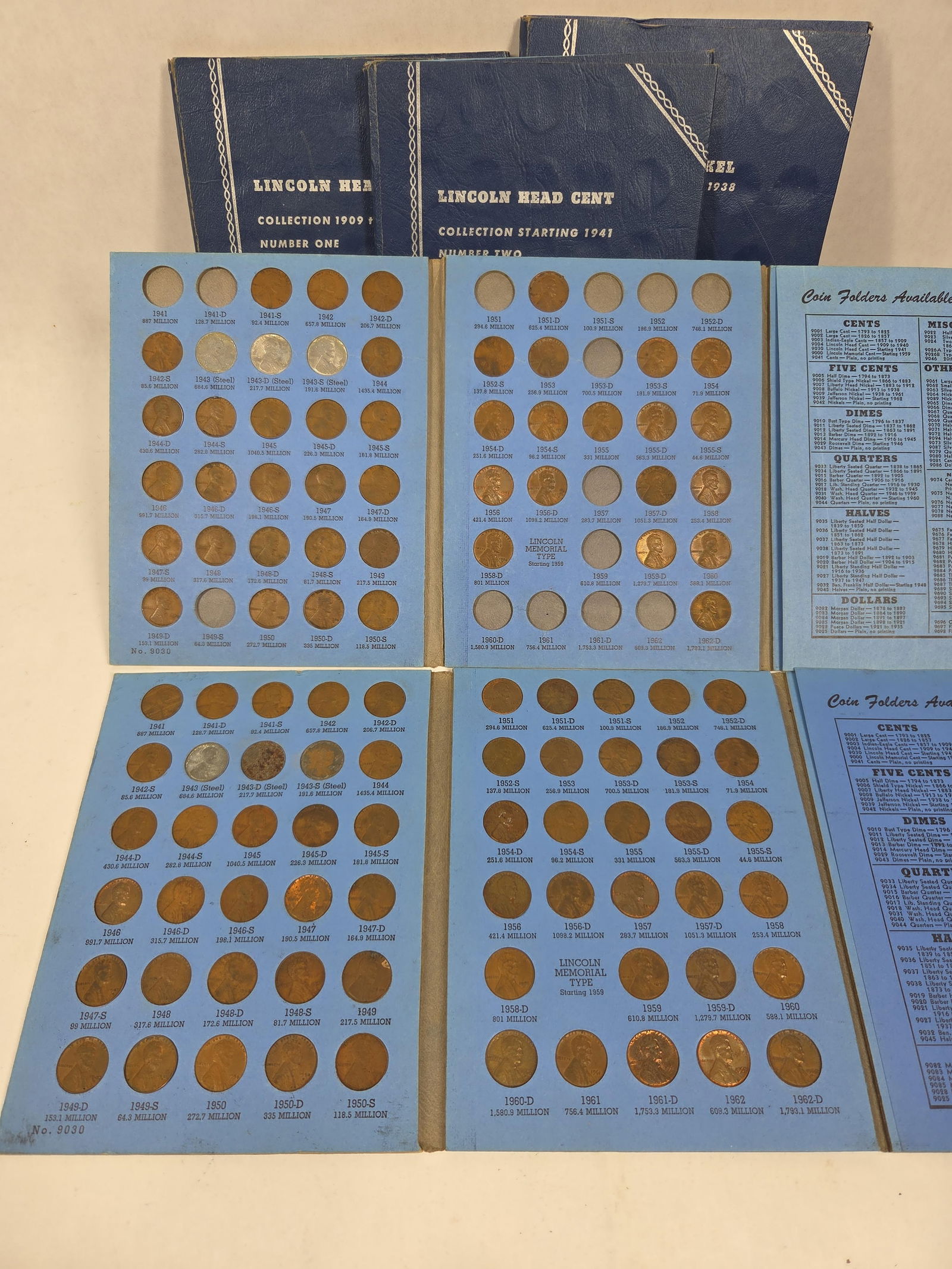 Lincoln Heat Cent 1909-1941+ and 1913-1938 Buffalo Nickel Coin Folders Inc. 5 (1 of 11)