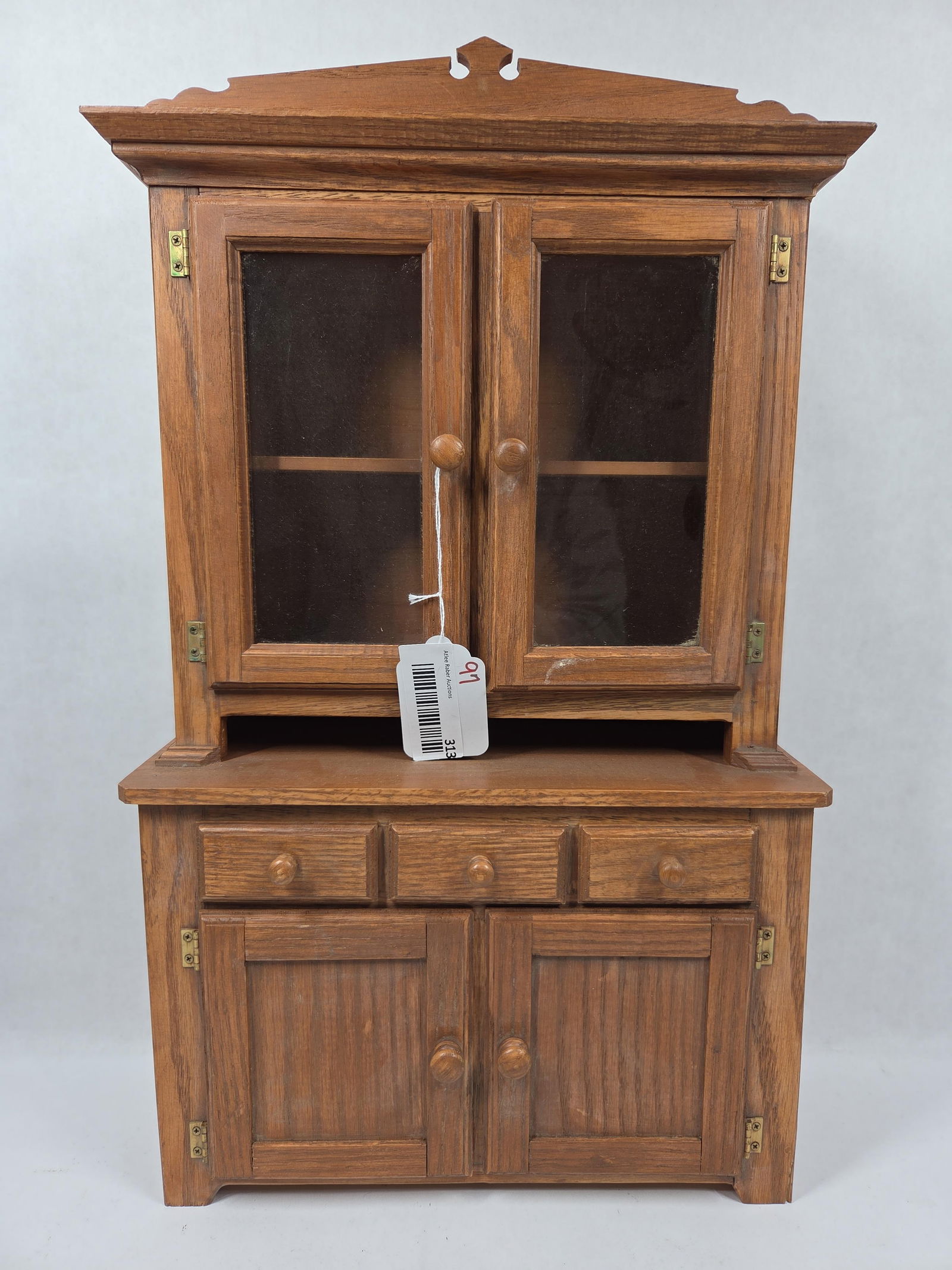 Hand Crafted Miniature 4 Door Shelved Step Back Cupboard (1 of 6)