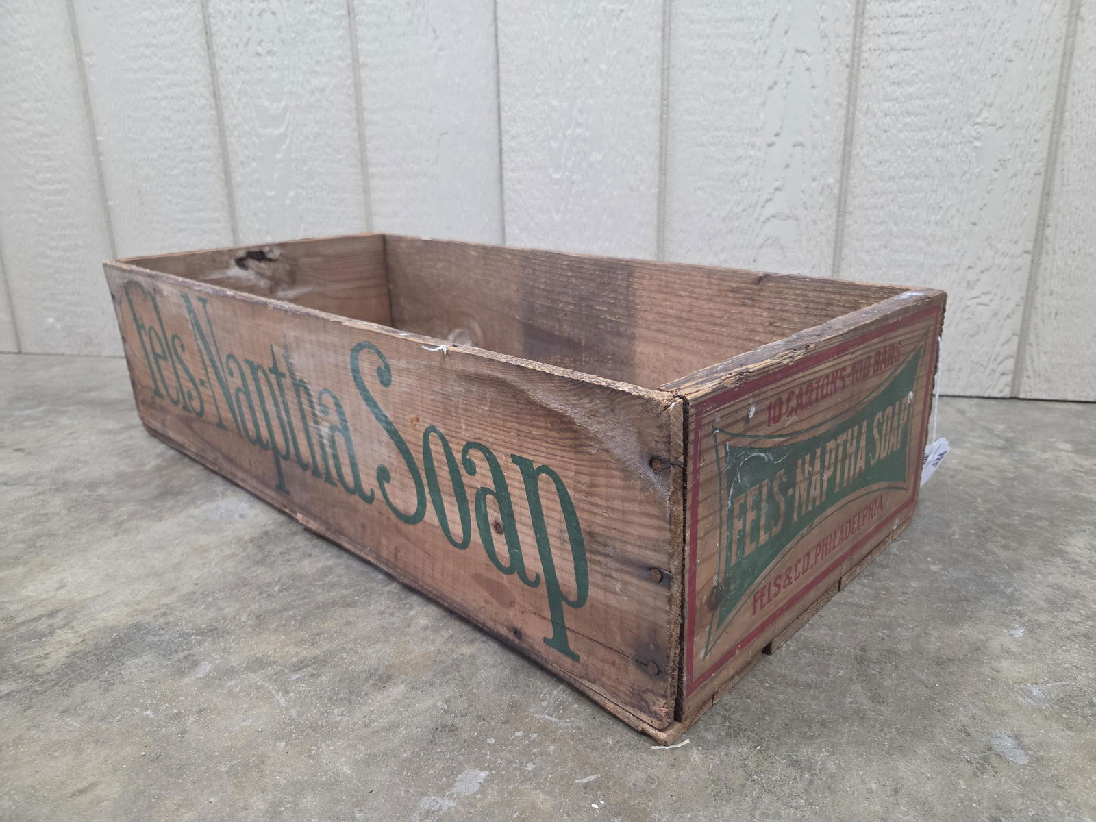 Fells Naptha Soap Wood Shipping Crate: Great color and graphics measuring 28 x 13 x 7