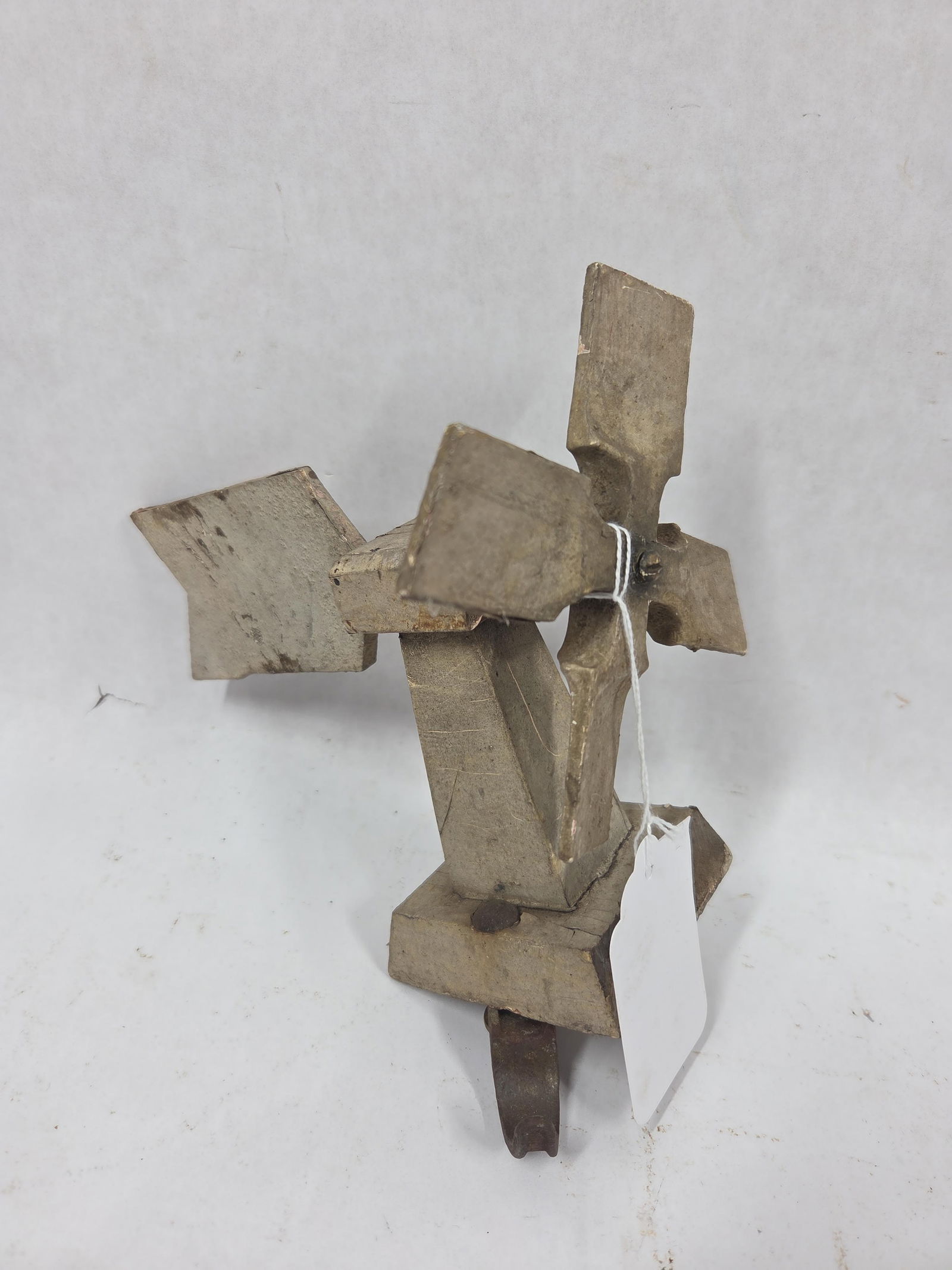 Hand Crafted Early Wooden Whirligig Topper: great early condition 7 x 8