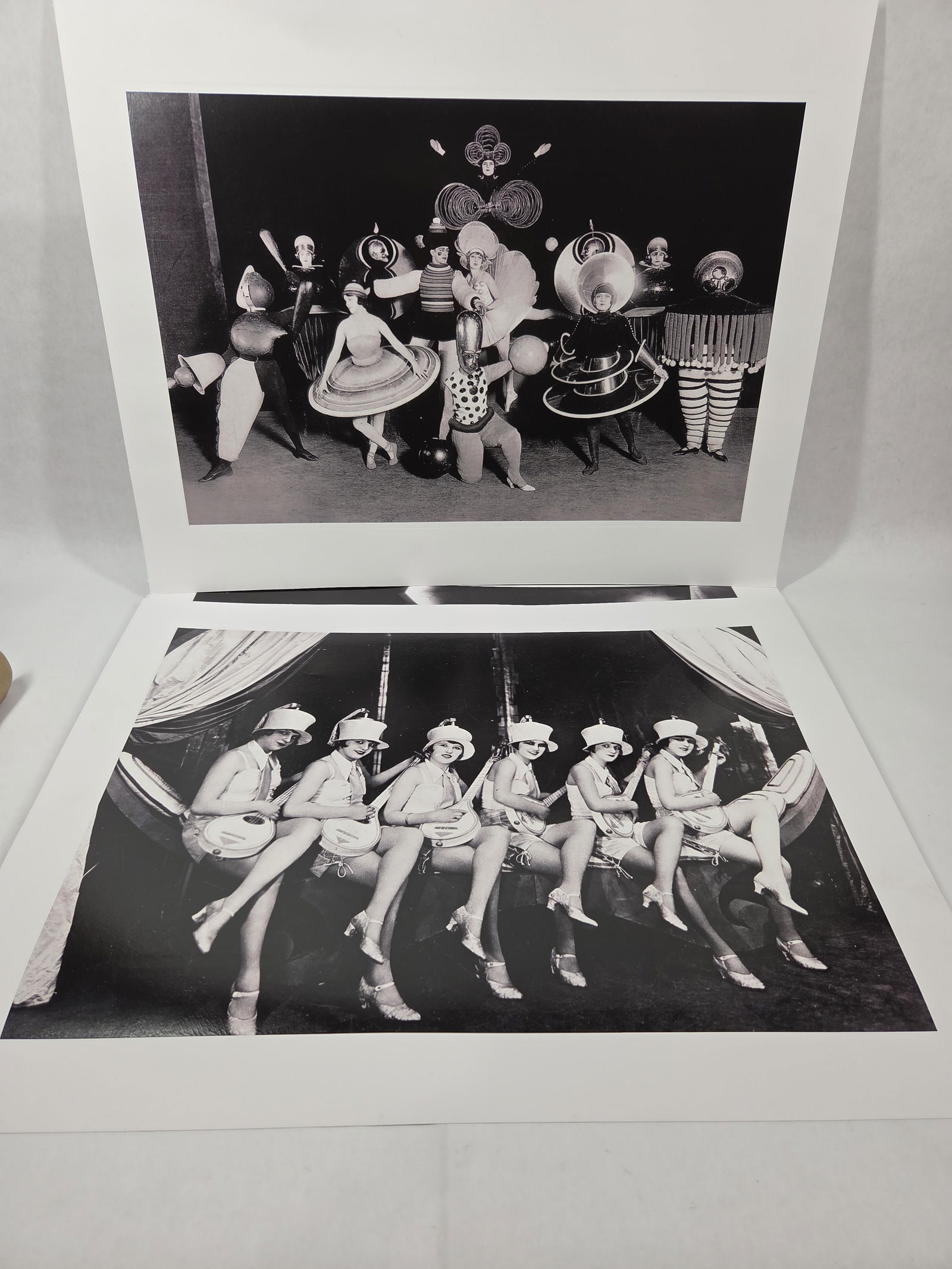 Lot of Five 1920's Black and White Photo Poster Prints: This great lot includes Matsubayashi Girls Revue Josephine Baker Caberet Singer and Dancer? Capitol Cinema Titania Palast Neon lights? Russian Dancer Boris Kniaseff? Oskar Schlemmers Avant Garde