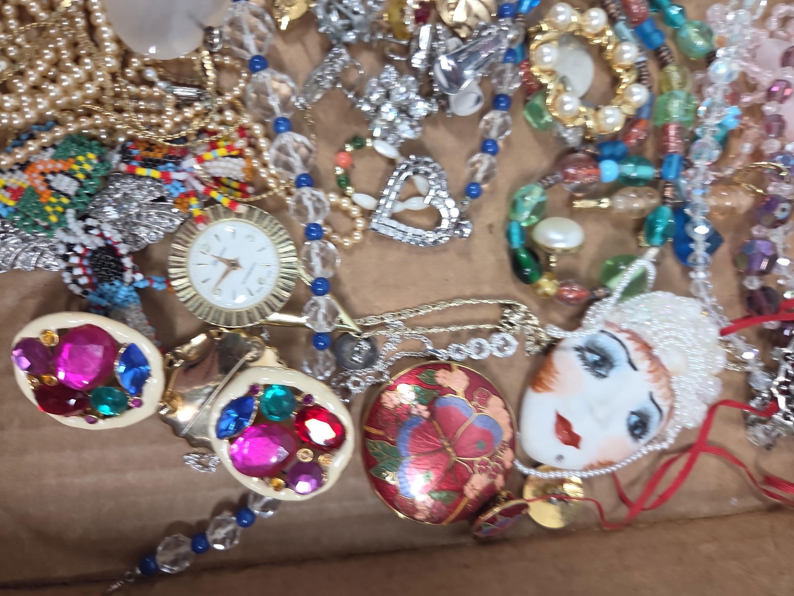 Enameled Brooch, Beaded, Ruby Set and Jewelry - 3