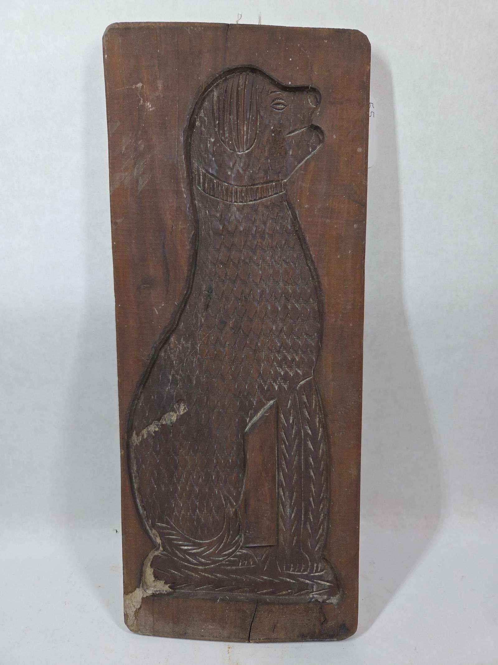 18th C. Hand Carved Wood Ginger Bread Board Press Mold: Great primitive condition 21 x 9