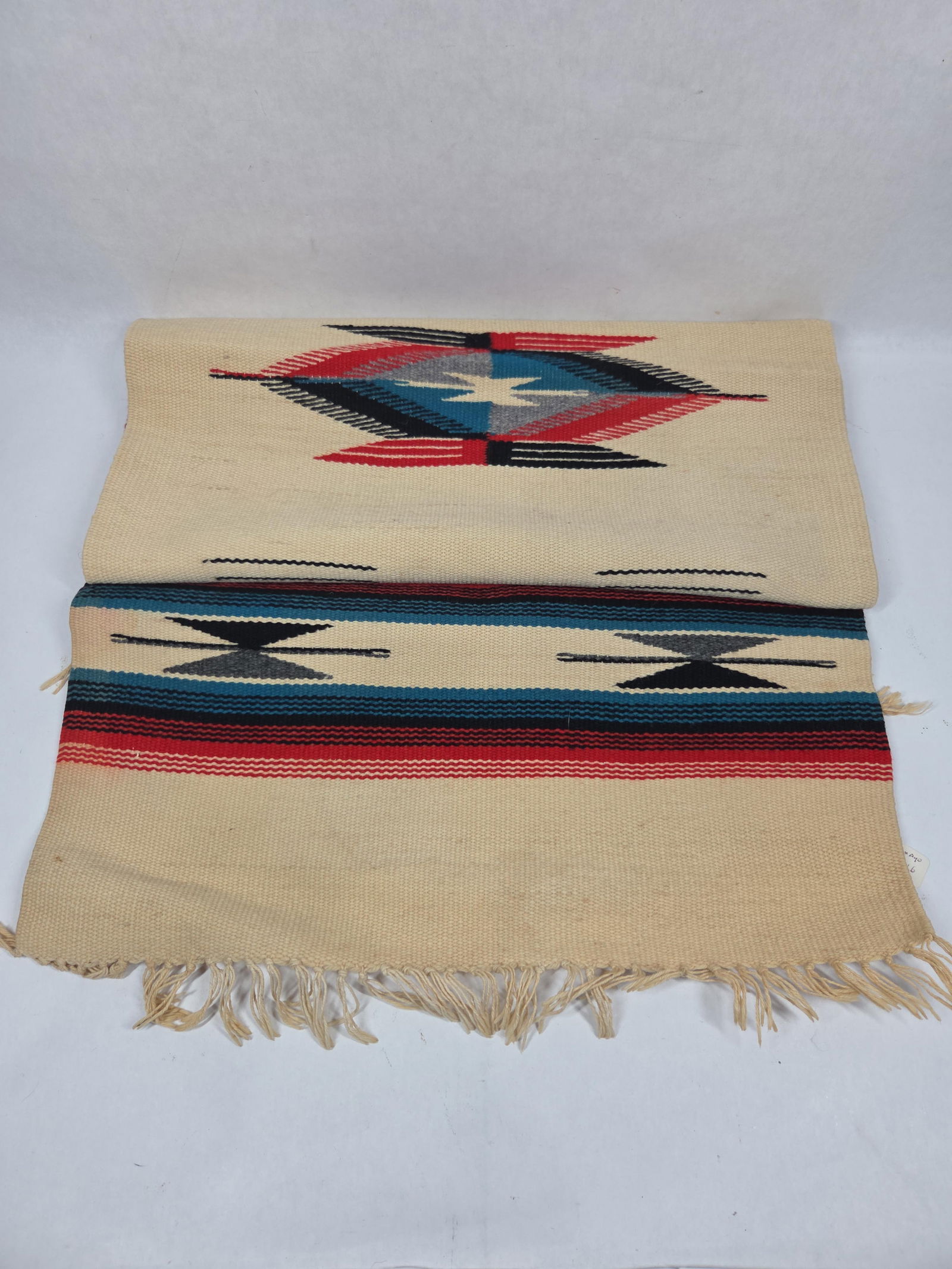 Vintage Hand Woven Textile Chimayo Rug by Ortegas or Trujillos (1 of 5)