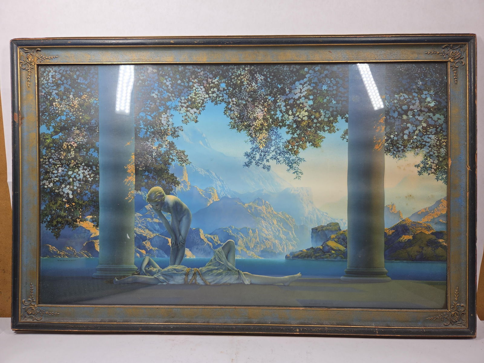 1922 Daybreak by American Artist Maxfield Parish The House of Art NY Neoclassical Framed Print: Great early framed print from The House of Art NY? 21.75 x 34