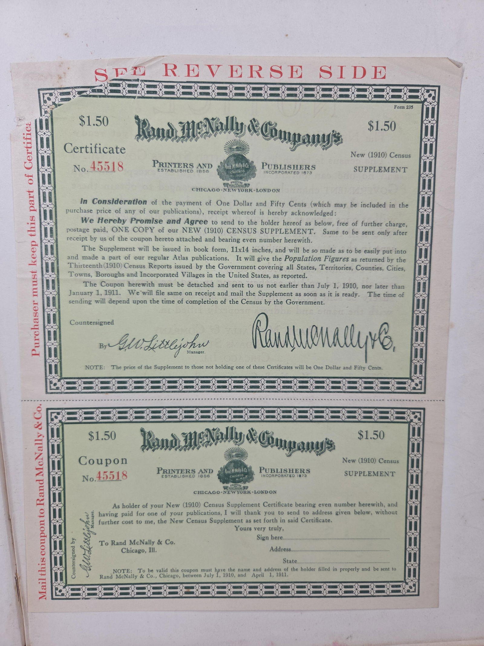 1911 New Ideal State & County Survey and Atlas- 1905 Reference Atlas of the World: This great lot includes 2 hard back binding atlas books in overall good condition for age as seen in photos with minor areas of wear showing due to age and usage