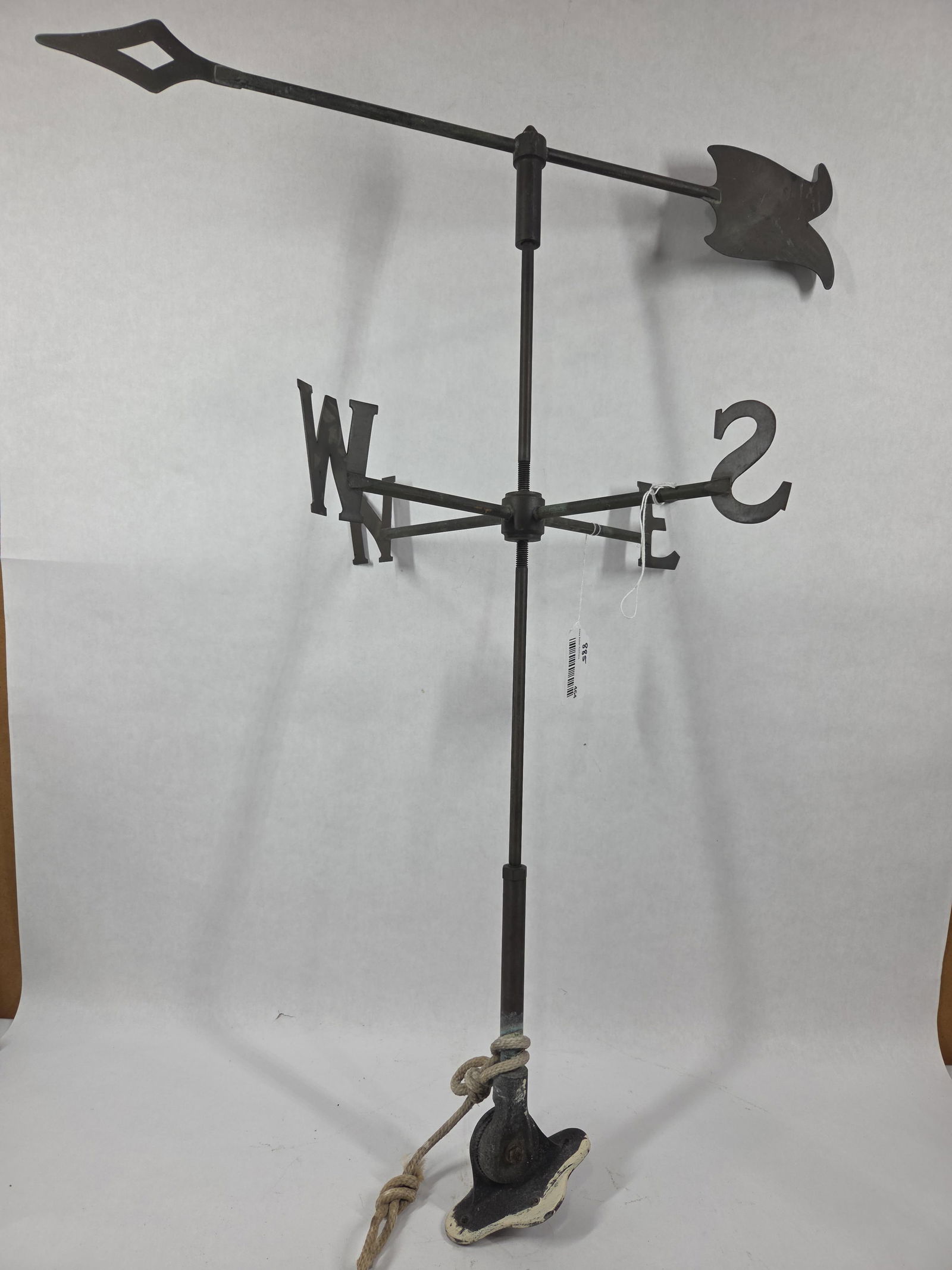 Weathervane w/ Directional Arrow, Mount and No Topper: Great overall condition with minor areas of condition issues 32 in. H