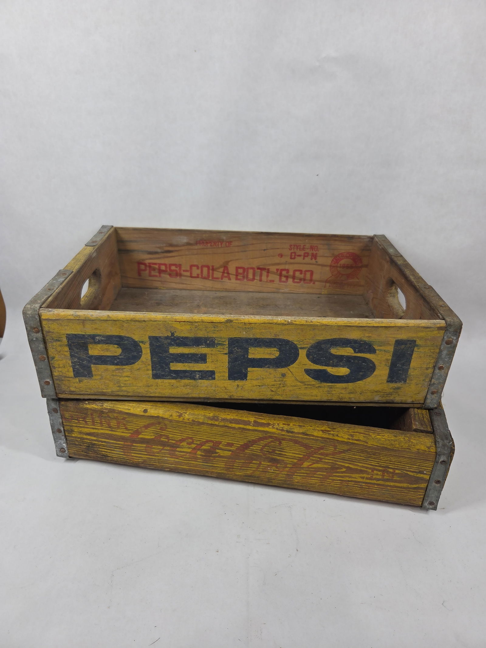 Pepsi Cola and Coca Cola Painted Wood Soda Crates (1 of 11)