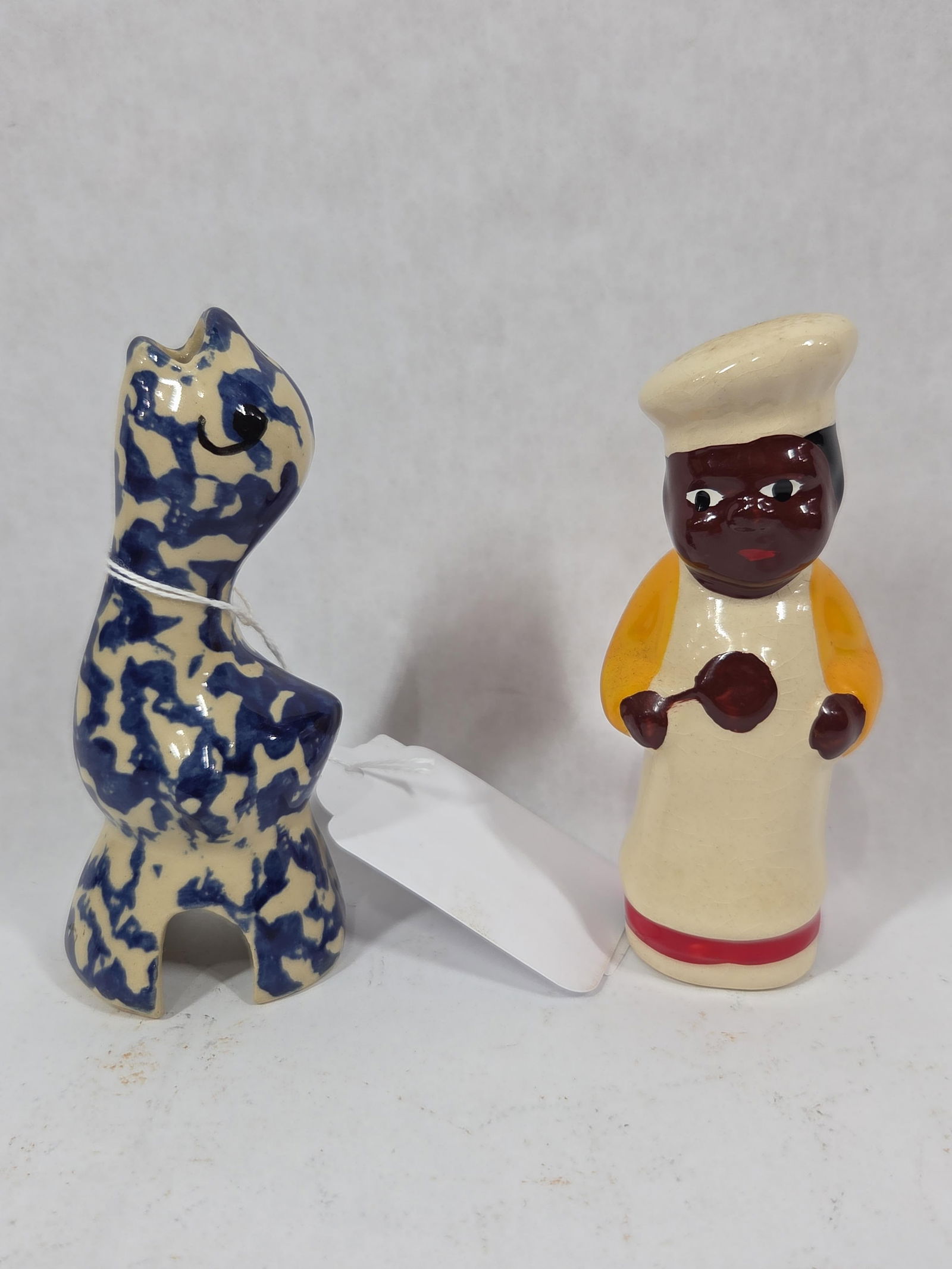 Chef & Speckled Pie Birds: Both in good condition 5 inches tall.
