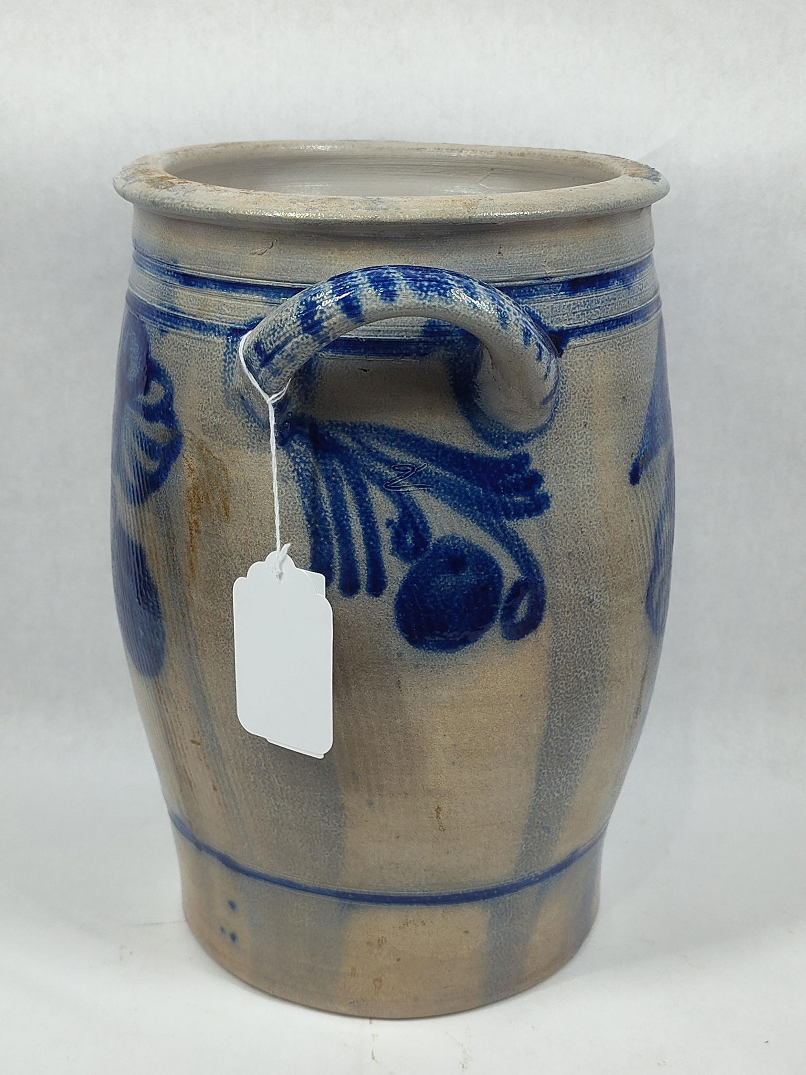 Cobalt Decorated 2 Handled Crock - 2