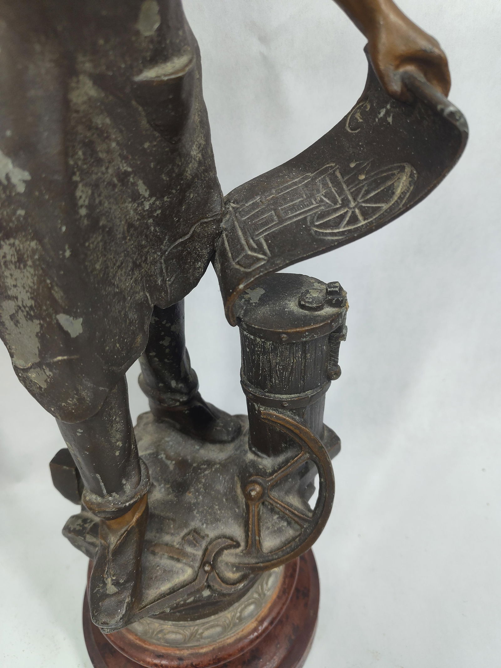 Signed Blacksmith Statue on Pedestal - 2