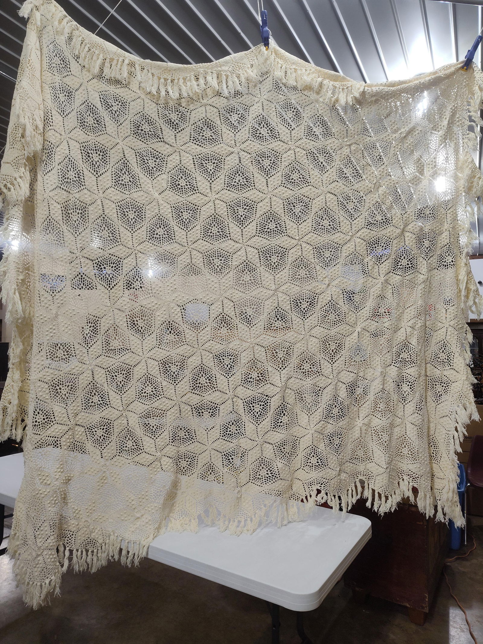 Star Pattern Crocheted Coverlet - 2