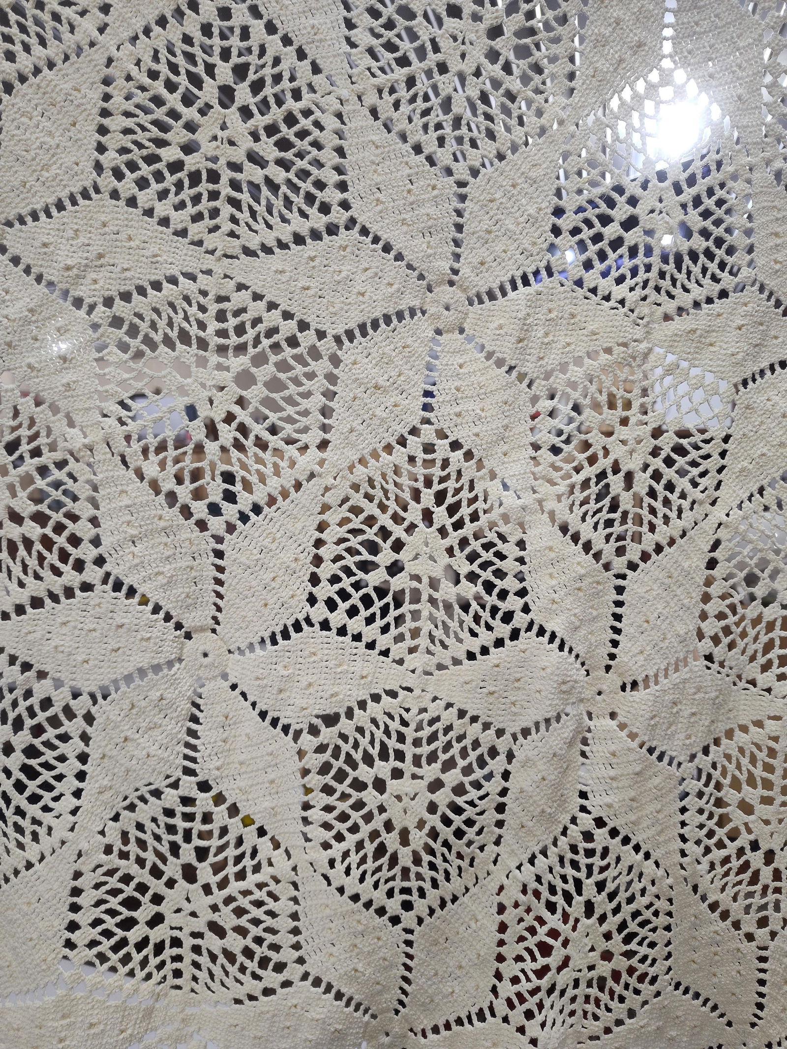 Star Pattern Crocheted Coverlet - 7