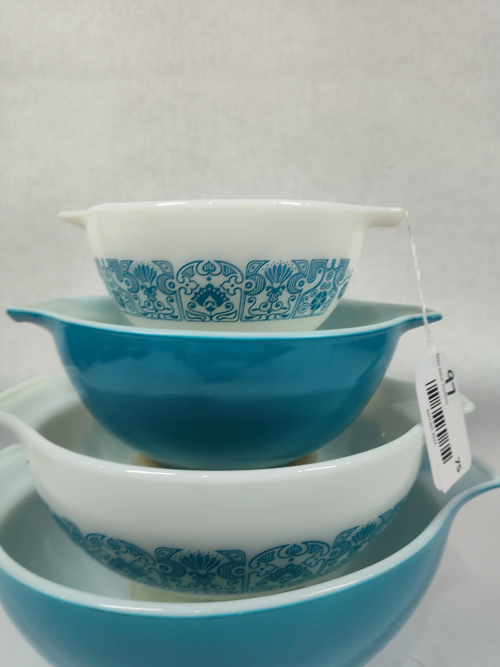VTG Horizen Blue Cinderella Pyrex Mixing Bowl Nesting Set Complete - 2