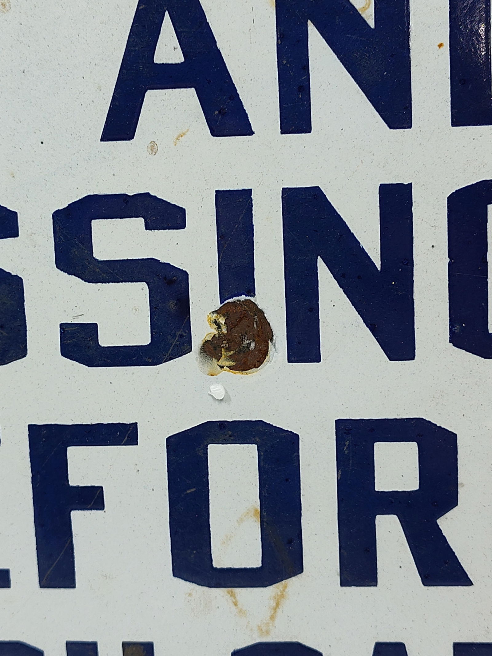 SS Porcelain Caution Gate Sign - 3