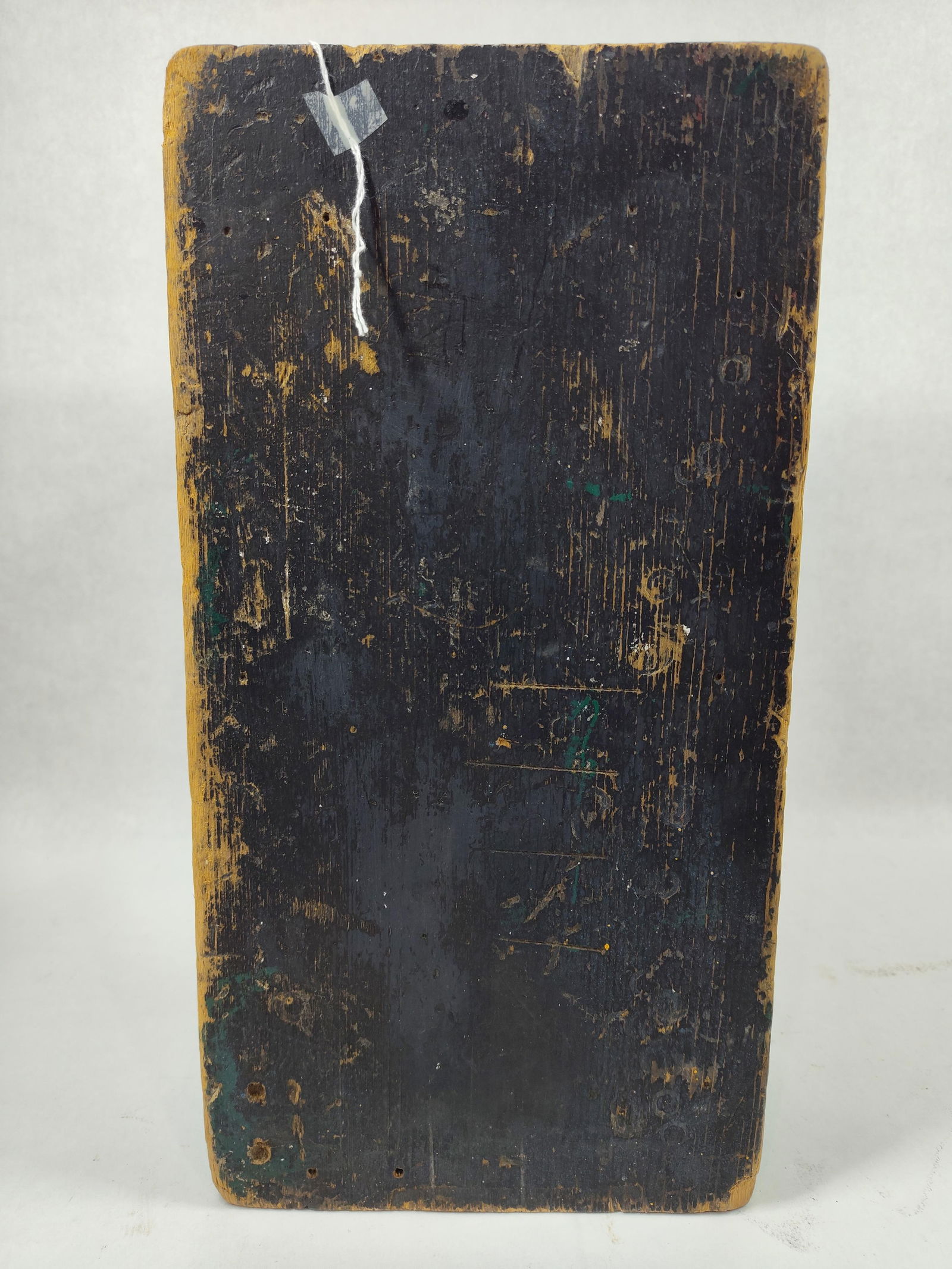 Primitive Black Painted Wood Stool - 3