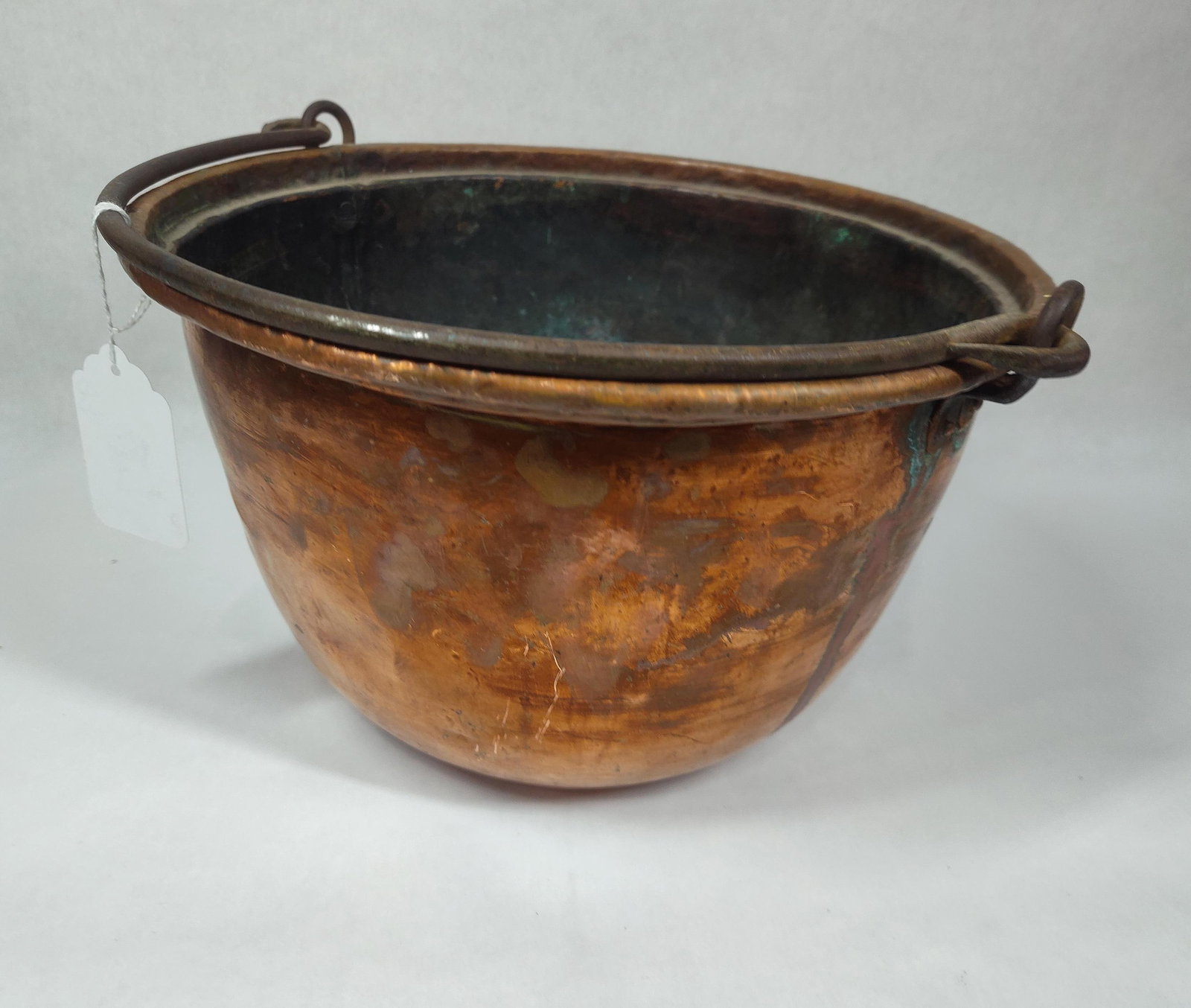 Hand Forged Dovetail Copper Candy Kettle w/ Iron Swing Handle (1 of 3)