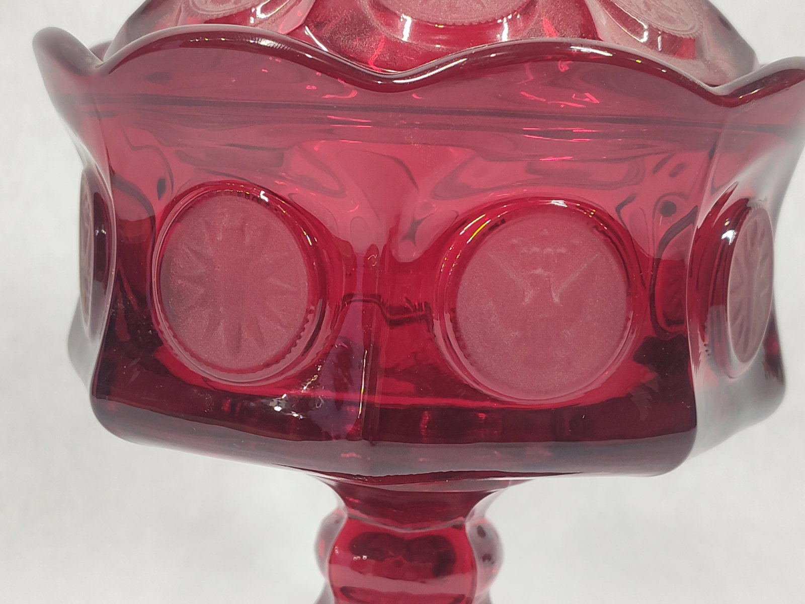 Fostoria Ruby Red Coin Glass Candy Dish - 2