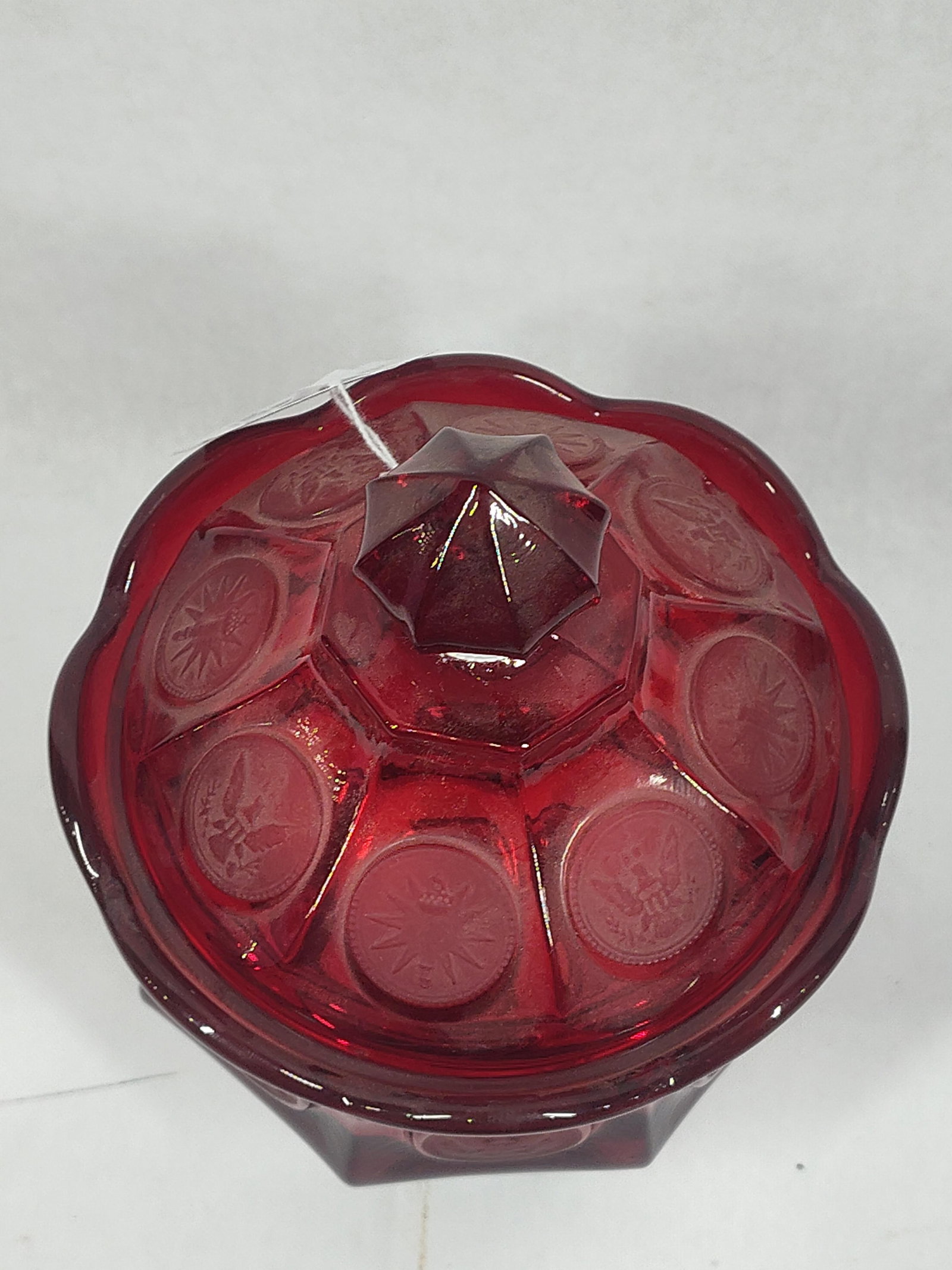 Fostoria Ruby Red Coin Glass Candy Dish - 3