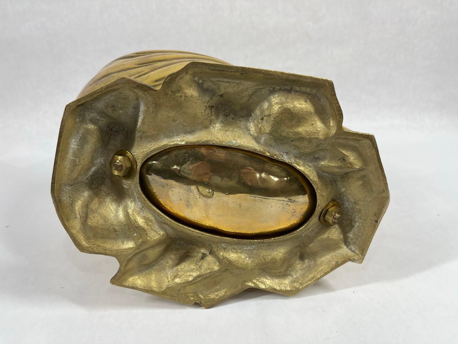 1980s Solid Brass Nautilus Shell Planter - 6