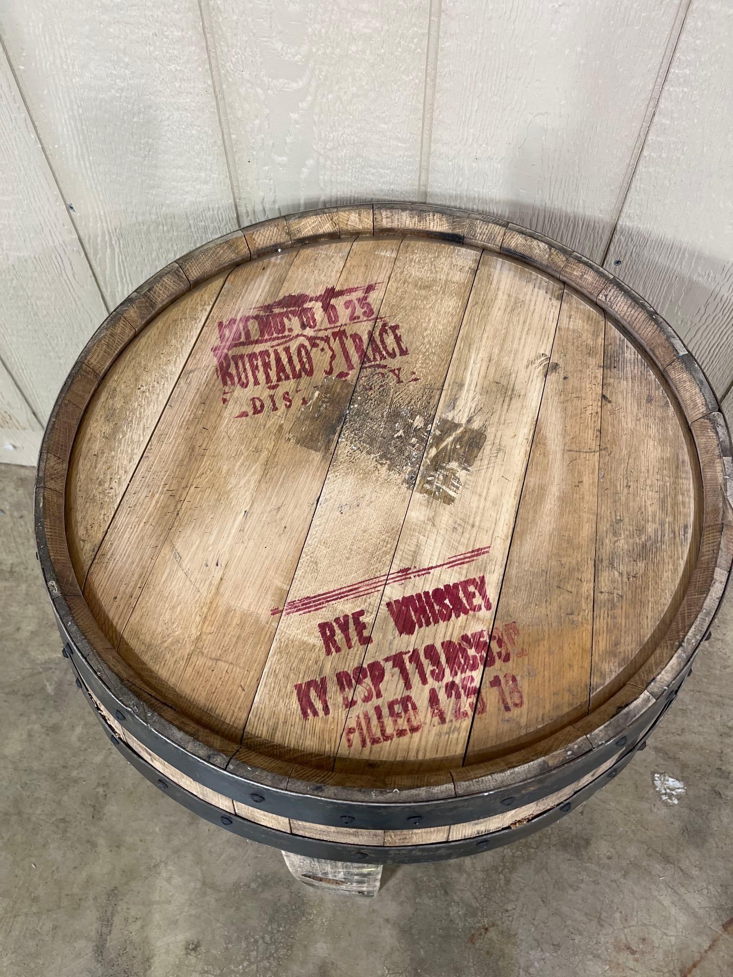 Buffalo Trace Reclaimed Whiskey Barrel Side Table - 2