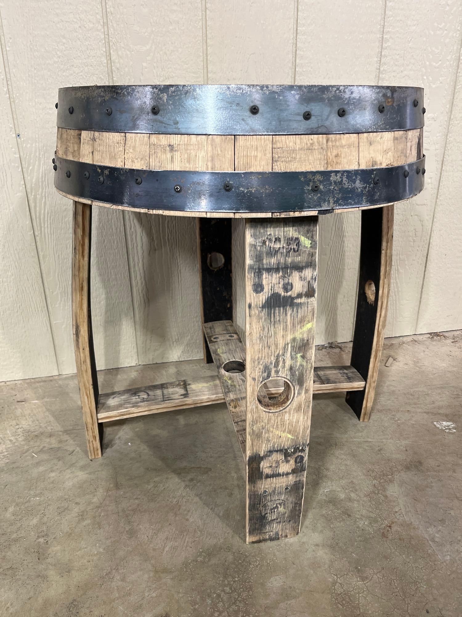 Buffalo Trace Reclaimed Whiskey Barrel Side Table - 3